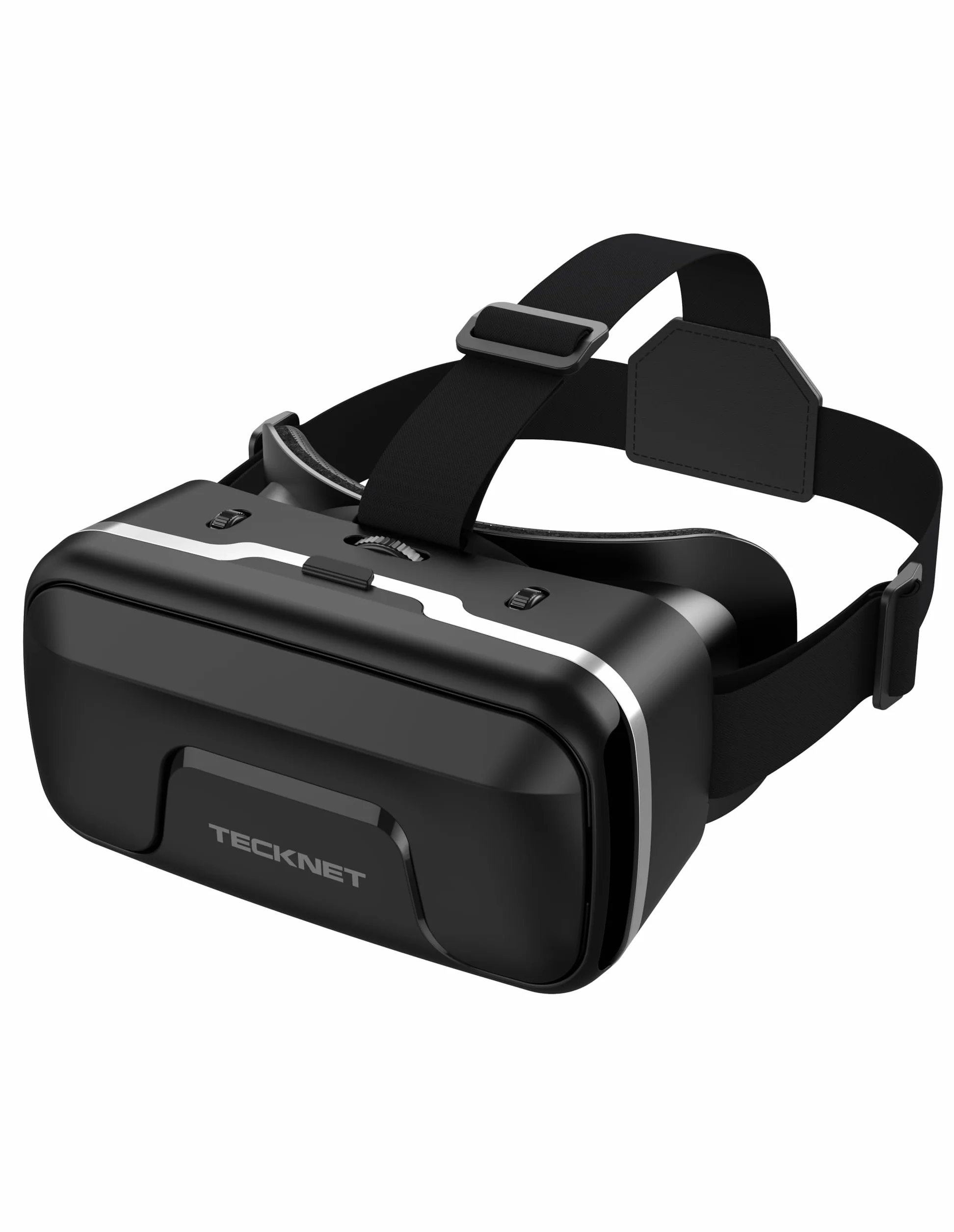 TECKNET Okulary VR do telefonów komórkowych, okulary 3D Virtual Reality z HD 110° FOV, ochrona przed niebieskim światłem i regulowanymi biegami, wygodne szkło VR do iPhone'ów, smartfonów Samsung i
