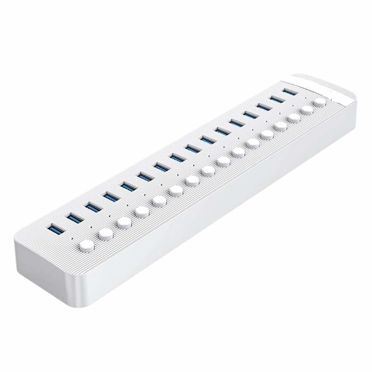 Stacja ładująca USB Wieloportowy Rozdzielacz Koncentratora Zasilany Przez USB Włącznik/wyłącznik Stacja Dokująca Kilka Gniazd USB 3.0 Ładowarka Wiele Adapterów Listwy Zasilającej(Color:White 16 USB)