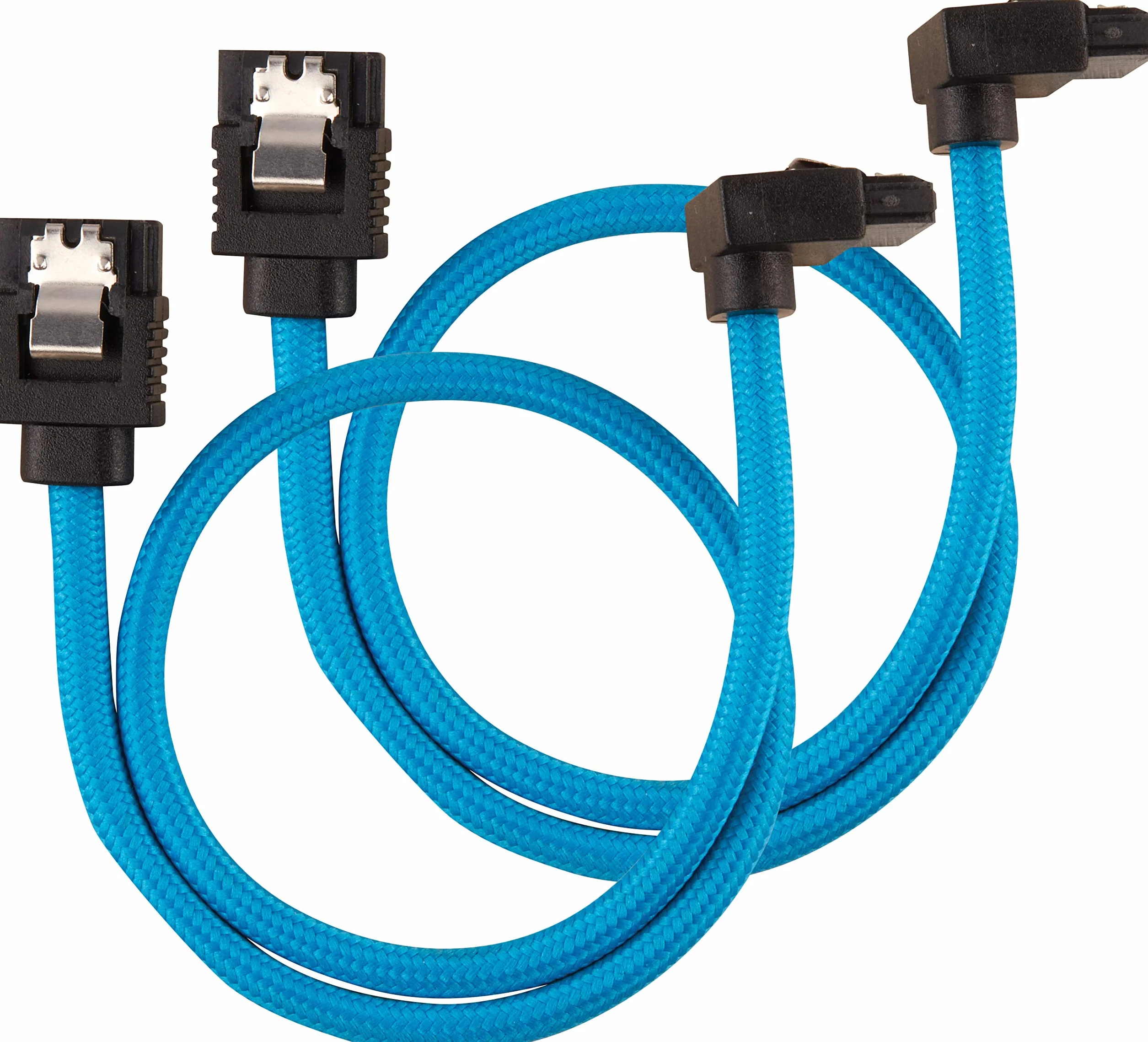 Corsair Kabel SATA z rękawem premium - SATA 6 Gb/s 30 cm, złącze 90°, niebieski