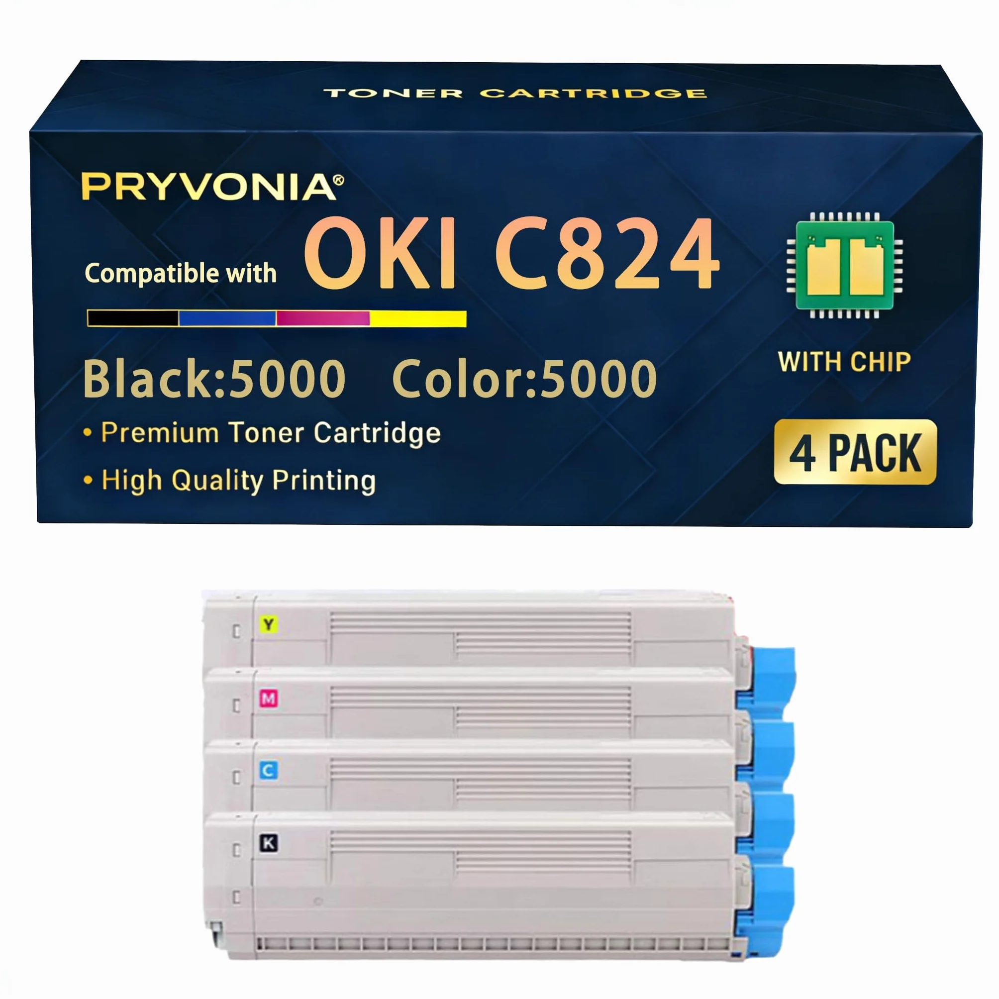 C824 Toner Multipack do Oki C824 C824n C824dn C834 C834nw C834dnw C844 C844dnw zamiennik do 47095704 47095703 47095702 47095701 (4-pak BKBKBK), C-D-M