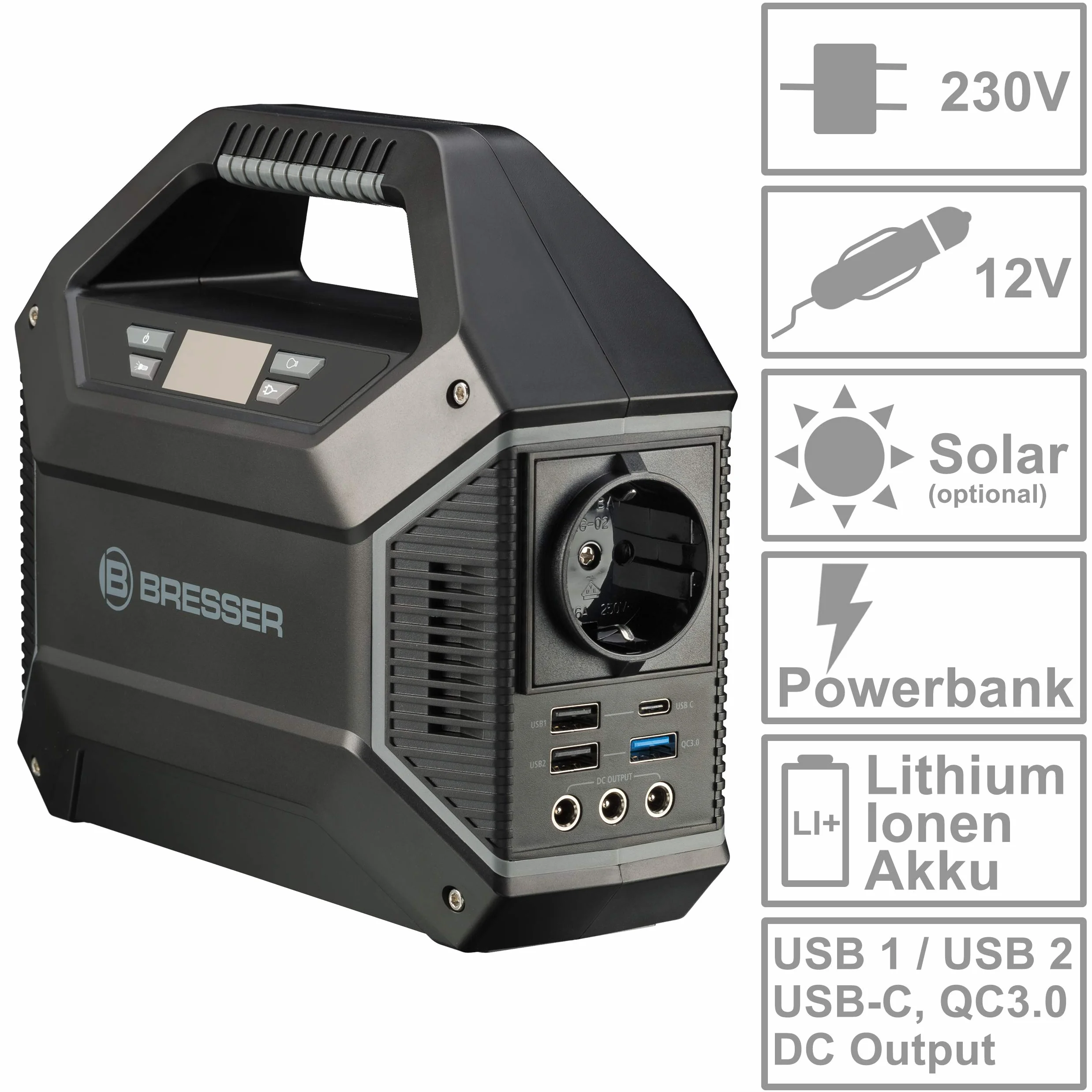 Bresser 3810000 Powerbank, Czarny, 12 V