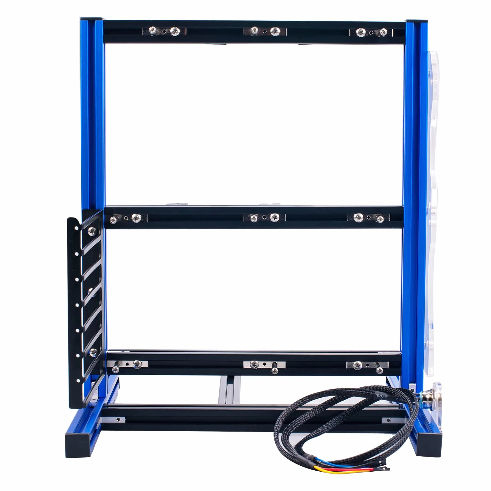 PC JMK5 uchwyt na komputer do otwartej obudowy, pionowa aluminiowa rama "zrób to sam" do płyt głównych ATX MATX ITX, otwarta konstrukcja obudowy z doskonałym odprowadzaniem ciepła, w zestawie
