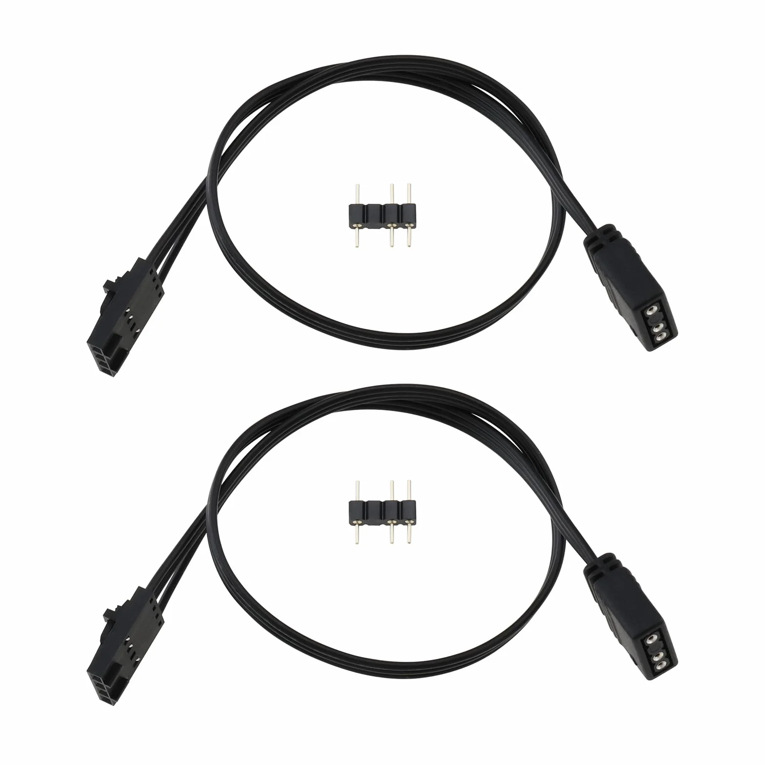 2 x 25 cm 4-biegunowy RGB na standardowy 5 V 3-biegunowy ARGB adapter-złącze, kompatybilny z adapterem kontrolera Pirate Ship QL LL120 ICUE Shenguang Sync