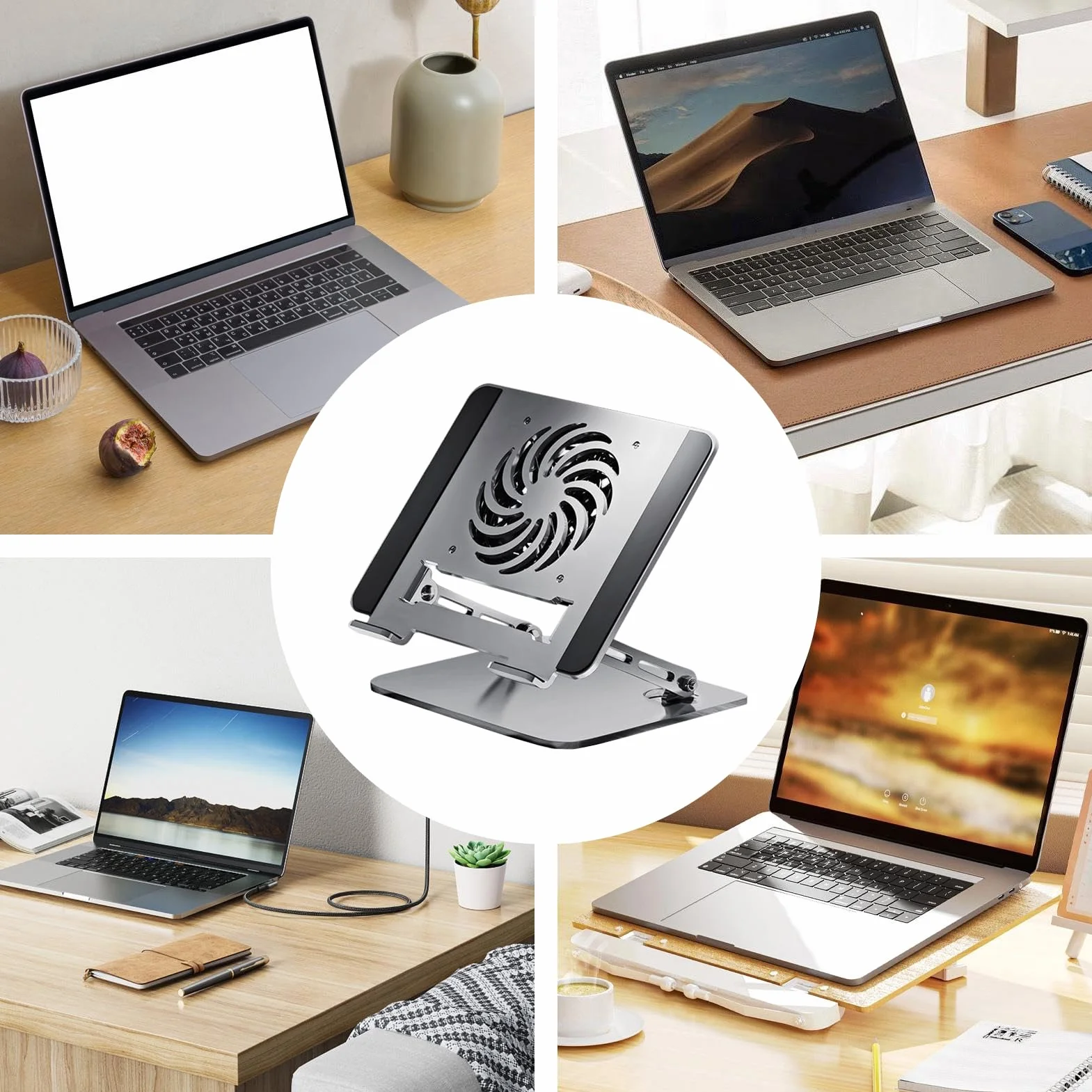 na laptopa do biurka Składany podest z regulacją wysokości | Uchwyt Podświetlany na Tablet i Notebook do Tabletu, Notebooka, Drukarki, na Podróż, Biuro, Czytanie, Pisanie i