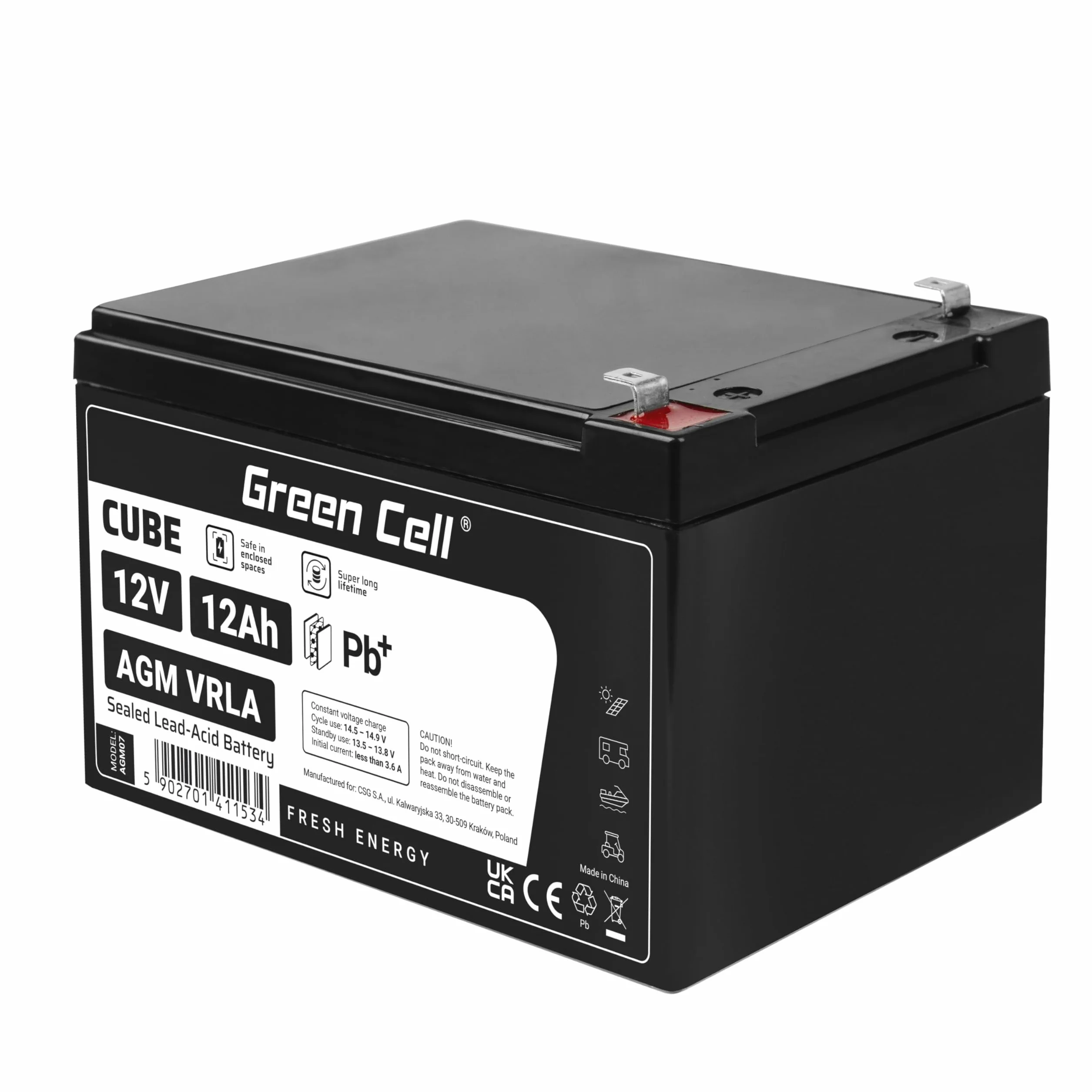 Green Cell® Akumulator zastępczy kompatybilny z APC RBC52 2X 12V 12Ah AGM akumulator włókninowy akumulator ołowiowy bezobsługowy akumulator zasilający Lead-Acid akumulator pasujący do USV UPS APC SmartUPS VS1000 BackUPS 600C 650 BK650M
