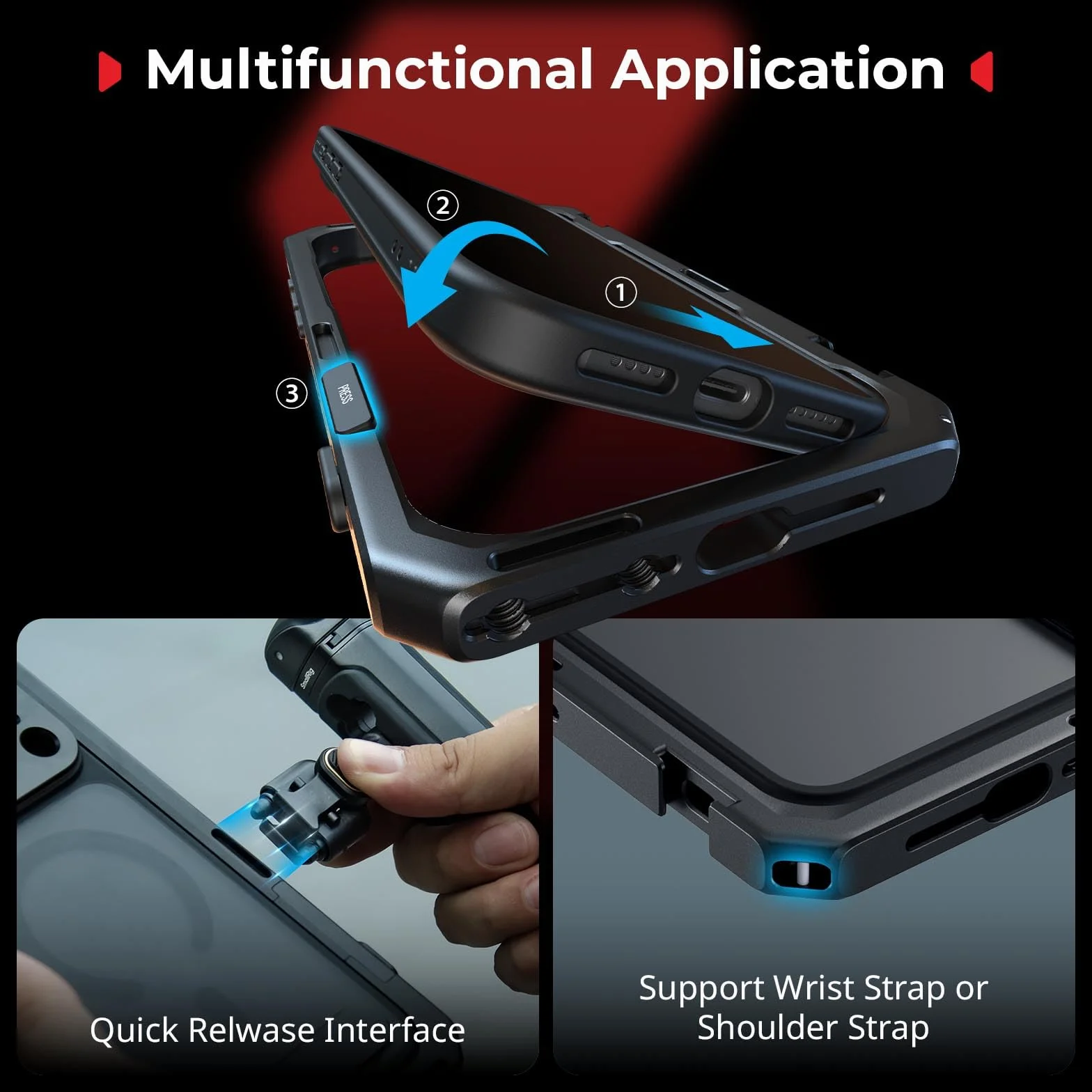 SMALLRIG Mobilna klatka wideo do iPhone'a 17 Pro, z etui/miękką ramką z TPU/mocowaniem T i tylną płytką obiektywu z gwintem 17 mm, zestaw wideo do nagrywania wideo, vlogów, edycja flagowa - 5542