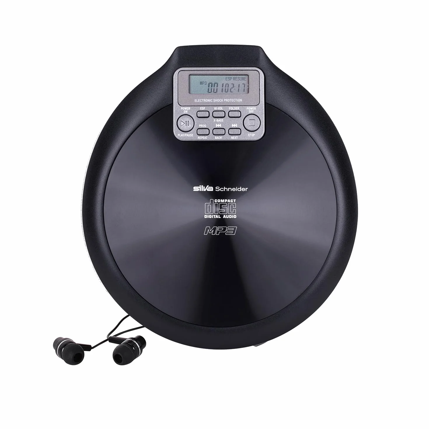 Silva Schneider MCD50 przenośny odtwarzacz CD CD, CD-R, CD-RW, MP3, wyczuwalne przyciski, aluminium (matowy), SC, 251004