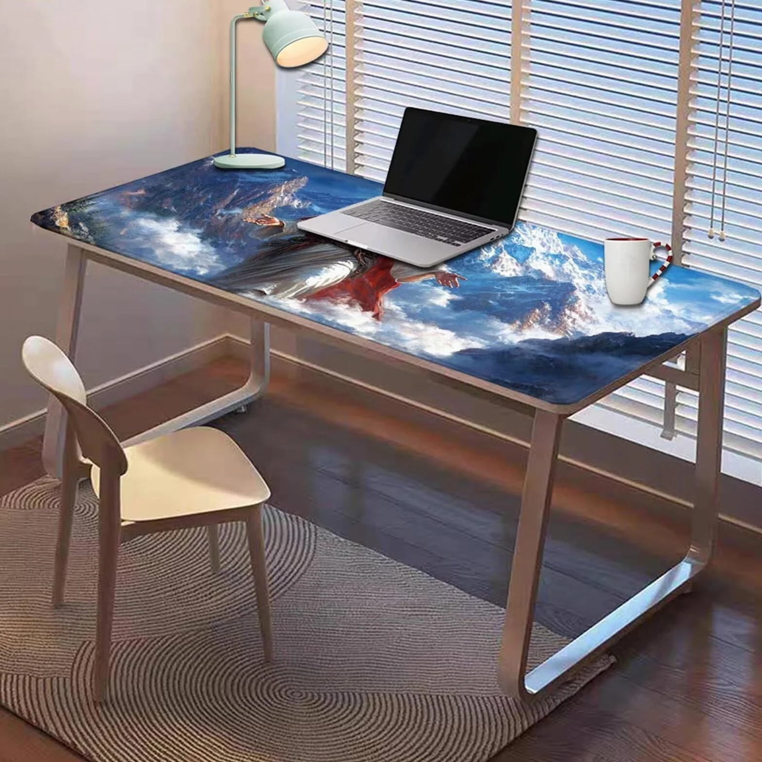 Gamingowa podkładka pod mysz 1200 x 600 x 3 mm, XXL, wodoszczelna, odporna na ścieranie, z przyszytymi krawędziami, podkładka na biurko, poprawia prędkość i precyzję, do komputera, biura, wzór xn-429