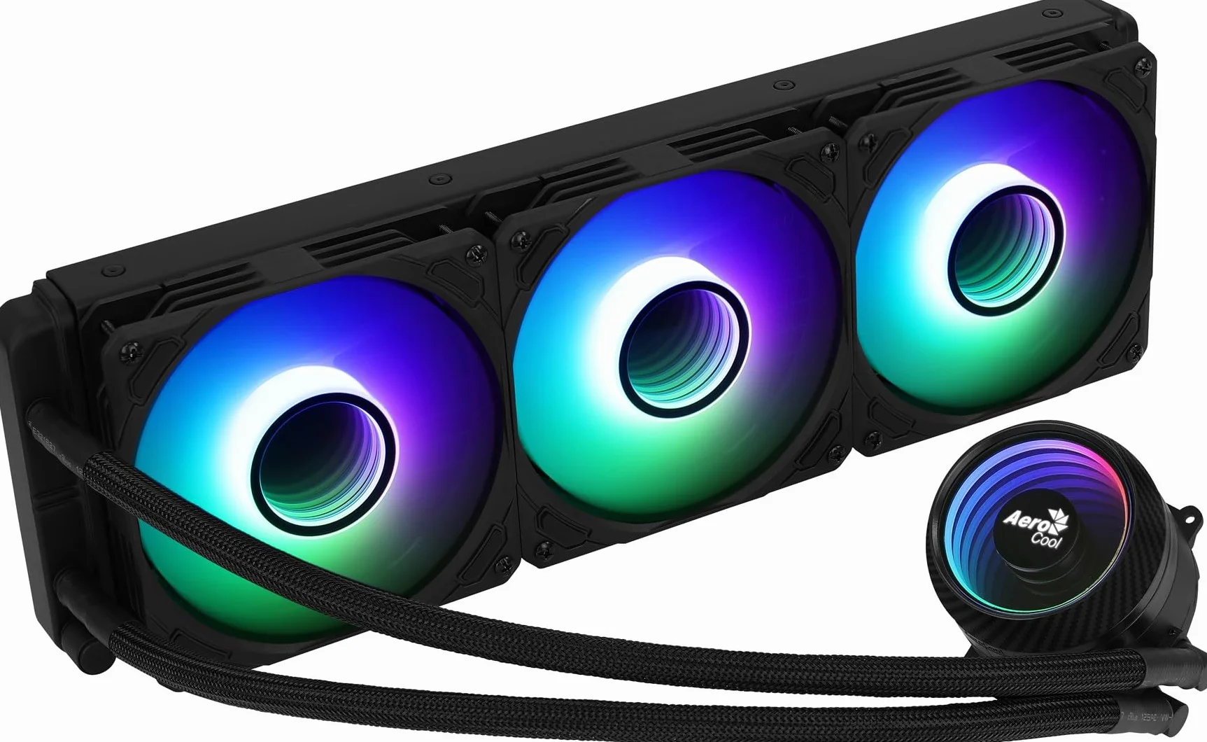 Aerocool MIRAGEL360, Chłodzenie Cieczą CPU, 3 Wentylatory ARGB 12cm, TDP 550W, Czarny