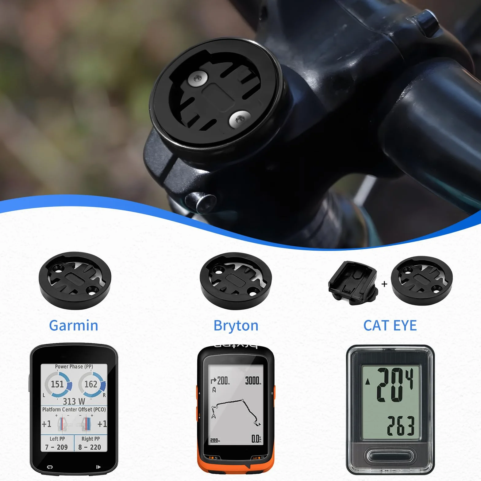 Uchwyt rowerowy do komputera rowerowego Garmin Edge 540 – 3 szt. uchwyt rowerowy na komputer do Garmin, Limit, CatEye, uchwyt, adapter, kompatybilny z Edge, Varia, ze śrubami i narzędziami