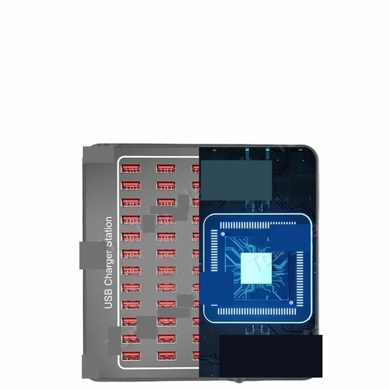 Uniwersalna stacja ładująca Multi USB o mocy 300 W. 50 portów Szybkie ładowanie