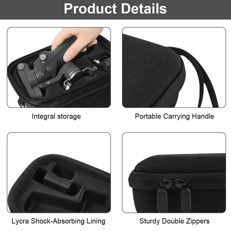 HOTUT Osmo Mobile 7 Case, kompaktowe etui ochronne do DJI OM 7/OM 7P, Czarny