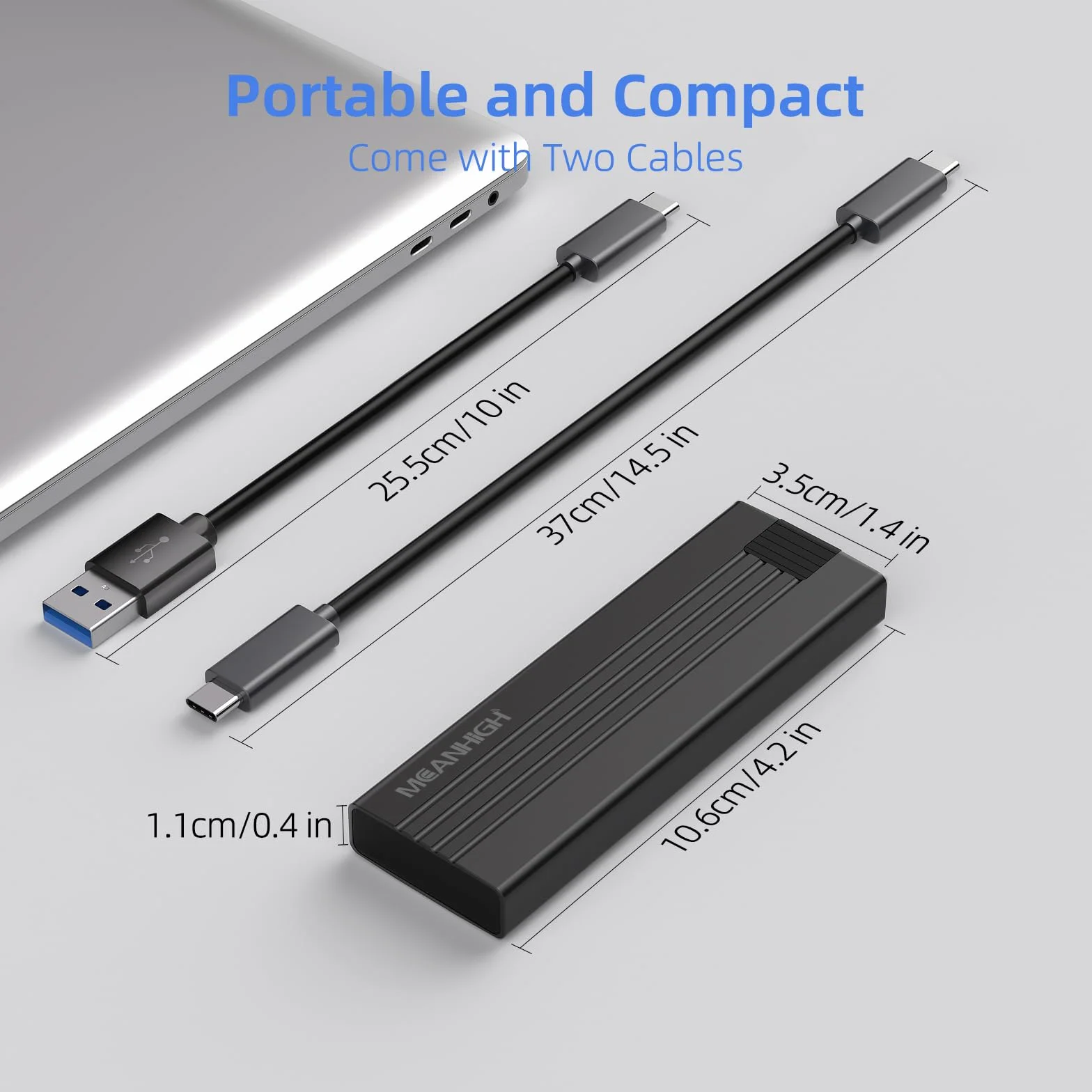 Obudowa M.2 NVME SATA SSD, bez użycia narzędzi, adapter USB 3.2 Gen 2, 10 Gb/s, NVME na USB, obsługuje zewnętrzne etui na dysk SSD M i B&M do rozmiaru 2242/2260/2280 (do 8 TB)