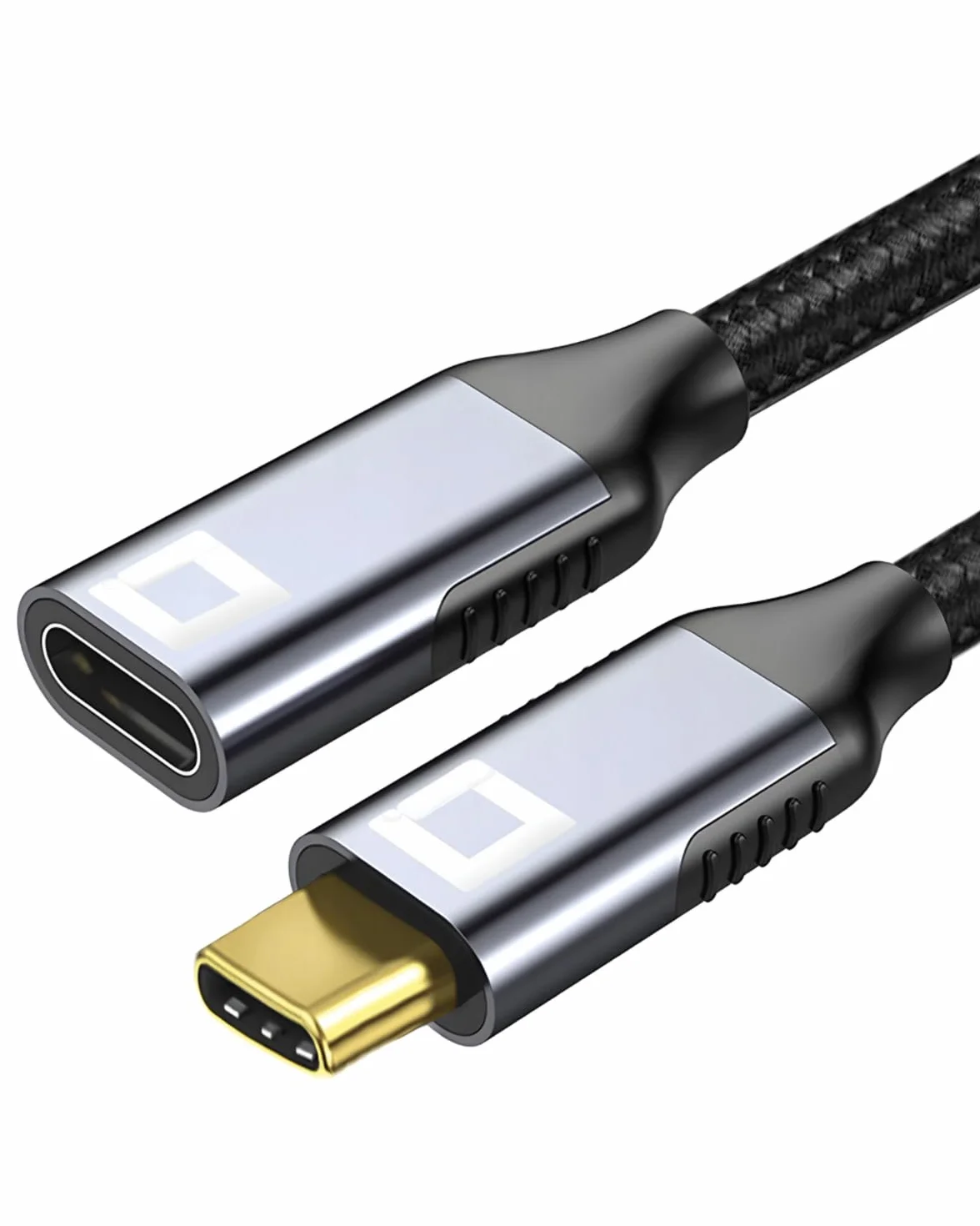 CO2 Kabel przedłużacz USB-C Thunderbolt 3.0, Ultra szybka transmisja danych 20 Gb/s, Obsługuje 4K/60 Hz, Szybkie Ładowanie 100W, Aluminium Space Grey, Kompatybilny z iPhone, MacBook, iPad Pro (2m)