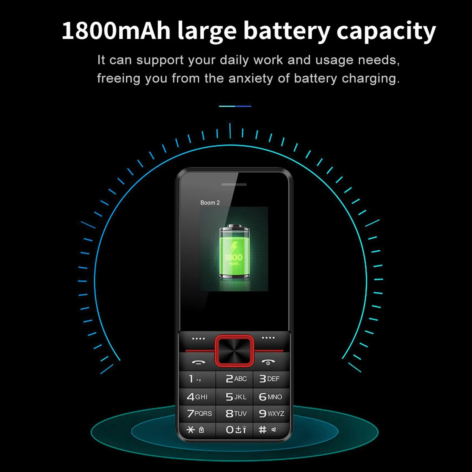 Podstawowy telefon komórkowy dla osób starszych, telefon komórkowy 2G z dużym przyciskiem, odblokowany, standard sygnału GSM, obsługa kart dual SIM + SD,Blue