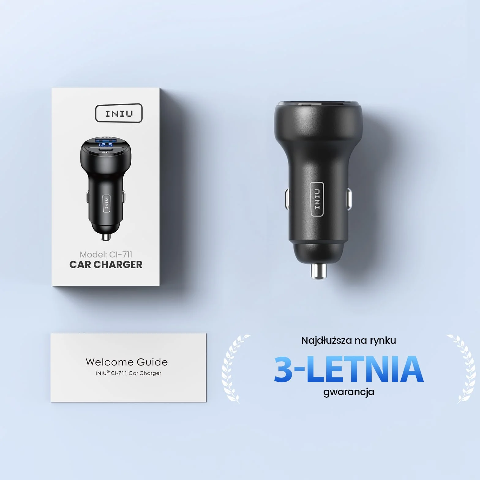 INIU 66W USB zapalniczka cygar 36W PD3.0 USB C szybka ładowarka samochodowa, 30 W QC4.0 USB A Ładowarka do zapalniczki samochodowej do iPhone 16 15 14 13 12 Pro Max Samsung Galaxy S21 Note Pixel iPad