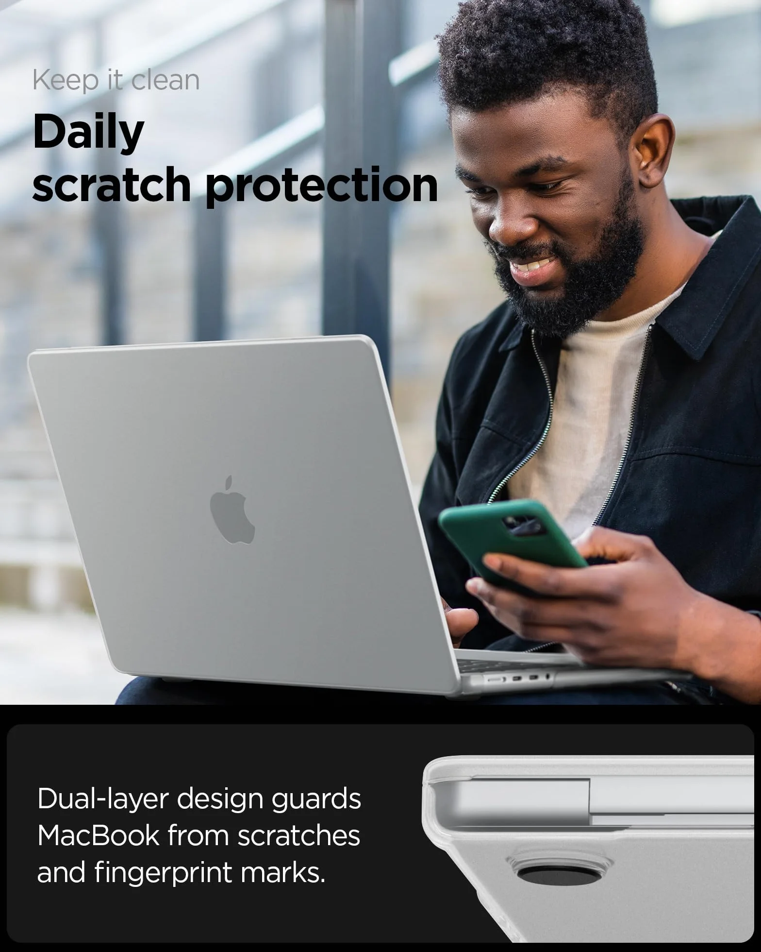 Spigen MacBook Pro 35.6 cm etui M5/Pro/Max (2026) M4/M3/M2/M1/Pro/Max (2025-2021) A3427 A3426 A3434 A3112 A3185 A3401 A2918 A2992 A2992 A318 2779 A2442, matowa cienka półprzezroczysta okładka, matowa