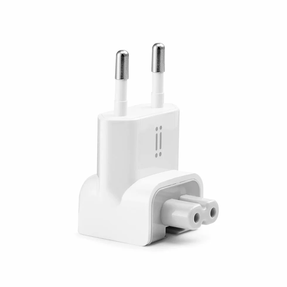aiino Wtyczka UE do zasilacza Apple - wtyczka zamienna do MacBook, iPada, ładowarki iPhone - zabezpieczenie przed zwarciem - tworzywo sztuczne zmniejszające palność, kolor biały