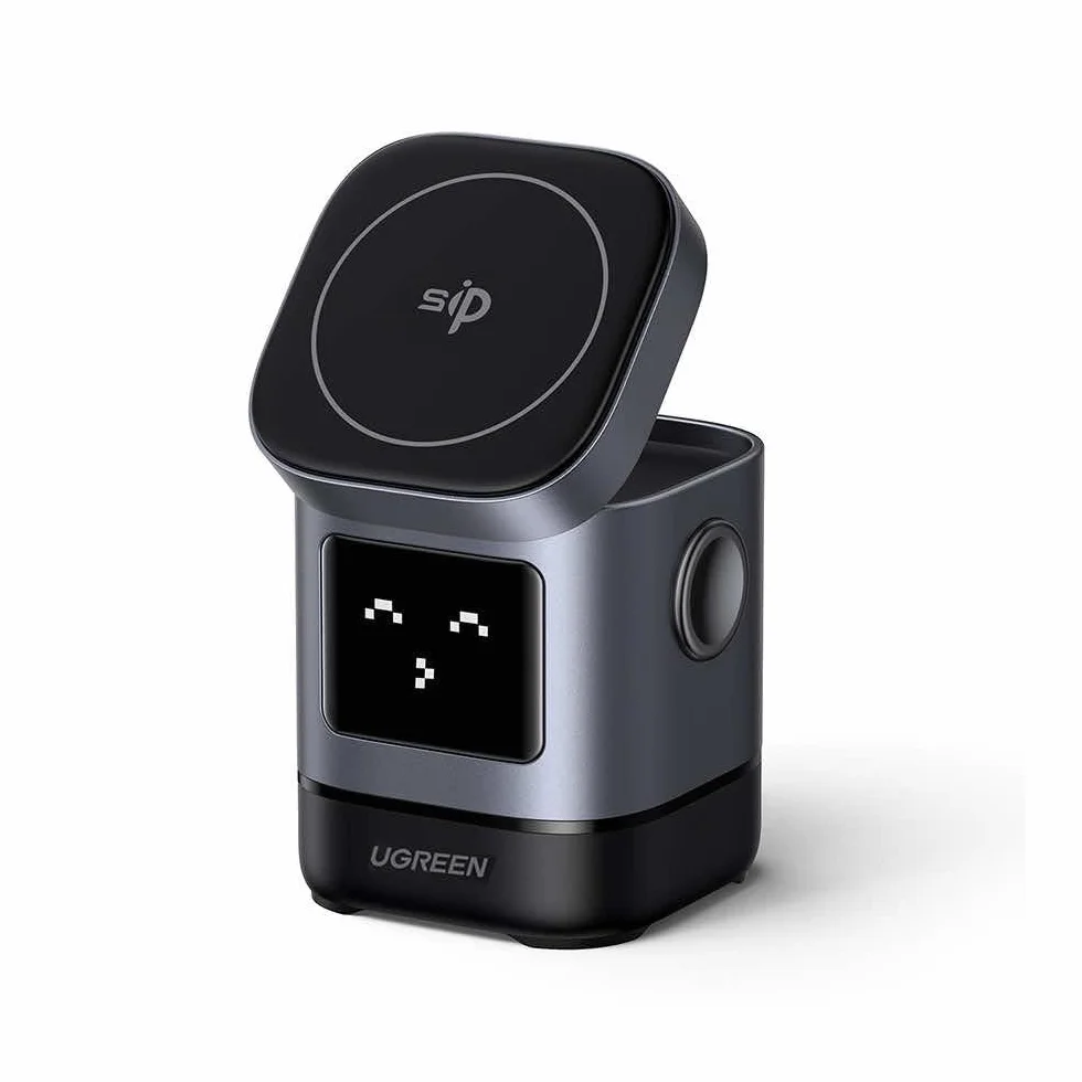 Stazione di ricarica 2 in 1 - UGREEN - Robot - Qi2 - Nero