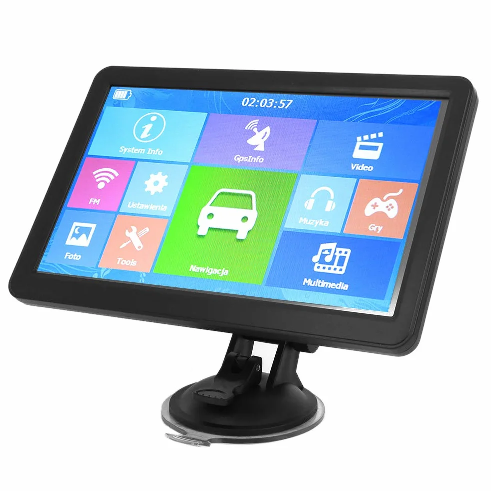 GPS-Navigation für PKW LKW Autonavigator 9-Zoll-8G 256M FM-Radio GPS-Navigationssystem mit Sprachübertragungsnavigation, Radarkamera-Warnung, kostenlosem Karten-Update