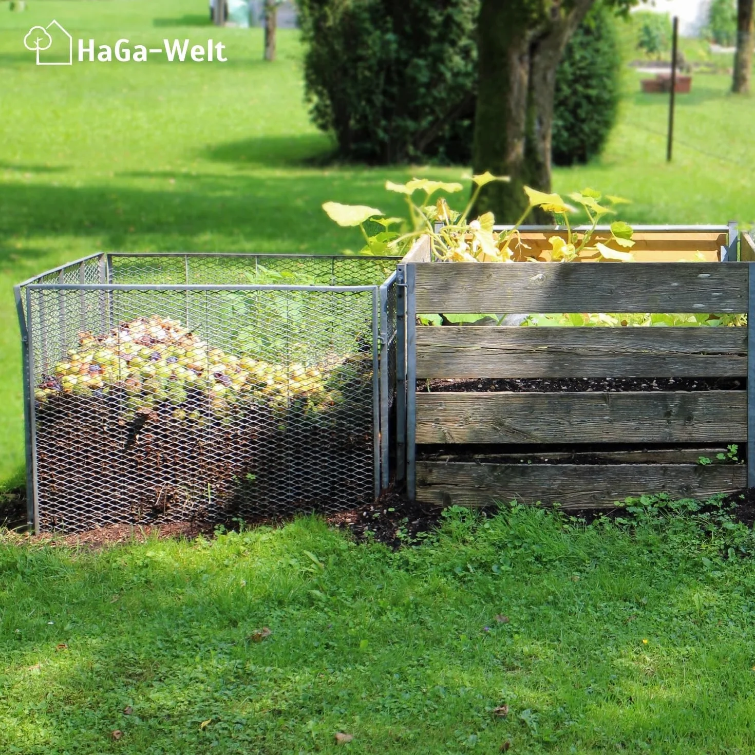 HaGa Kratka kompostowa o szerokości 1,2 m – wysokiej jakości tworzywo sztuczne do odpadów i recyklingu – praktyczny rozmiar na kompostownik, kompostownik i kompostownik termiczny (towar sprzedawany na