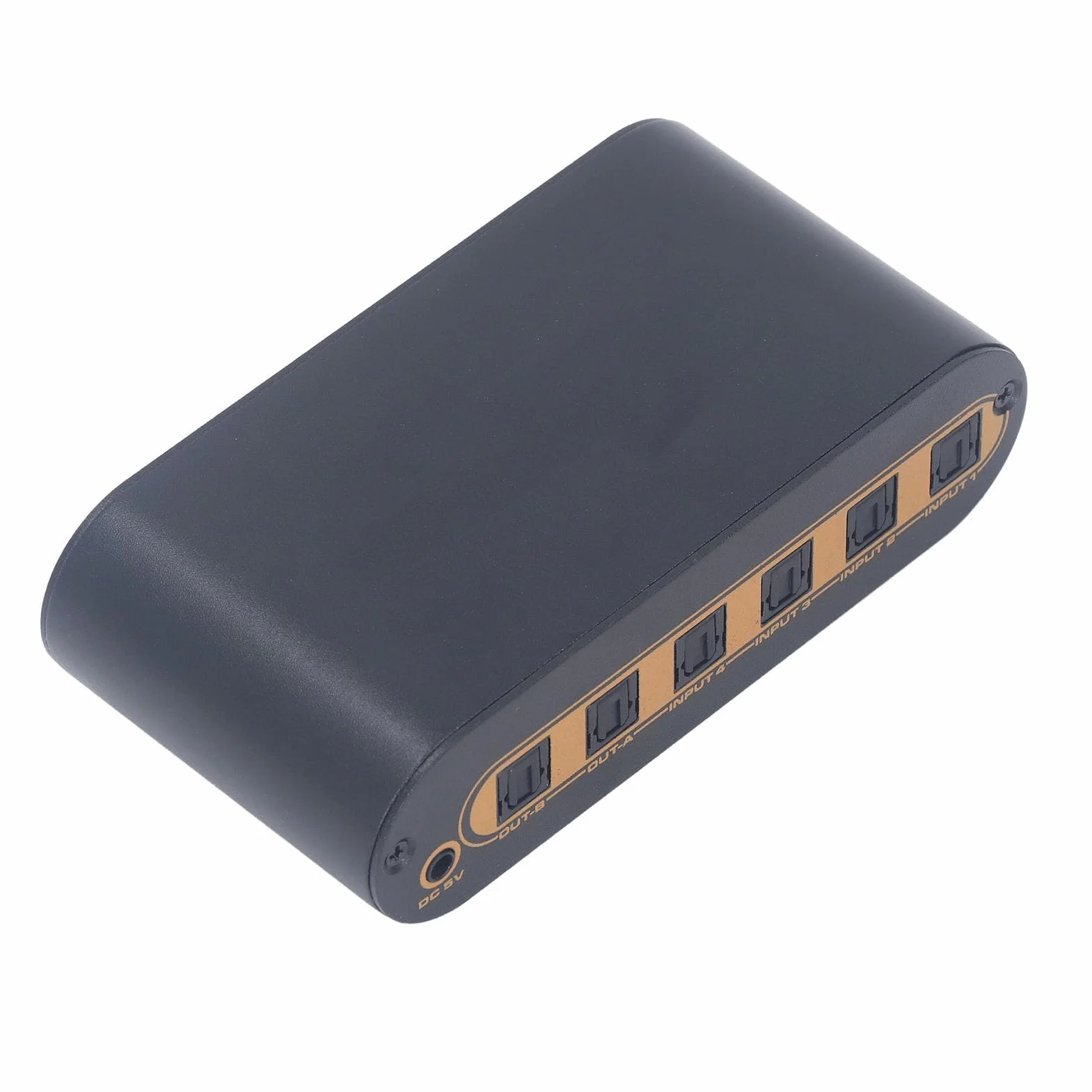 Cyfrowy Optyczny Dźwięku 4x2 SPDIF, 4 Wejścia 2 Wyjścia Rozdzielacz Dźwięku SPDIF z Pilotem na podczerwień, Obsługa DTS HD, Dolby TrueHD, LPCM2.0 (wtyczka UE)