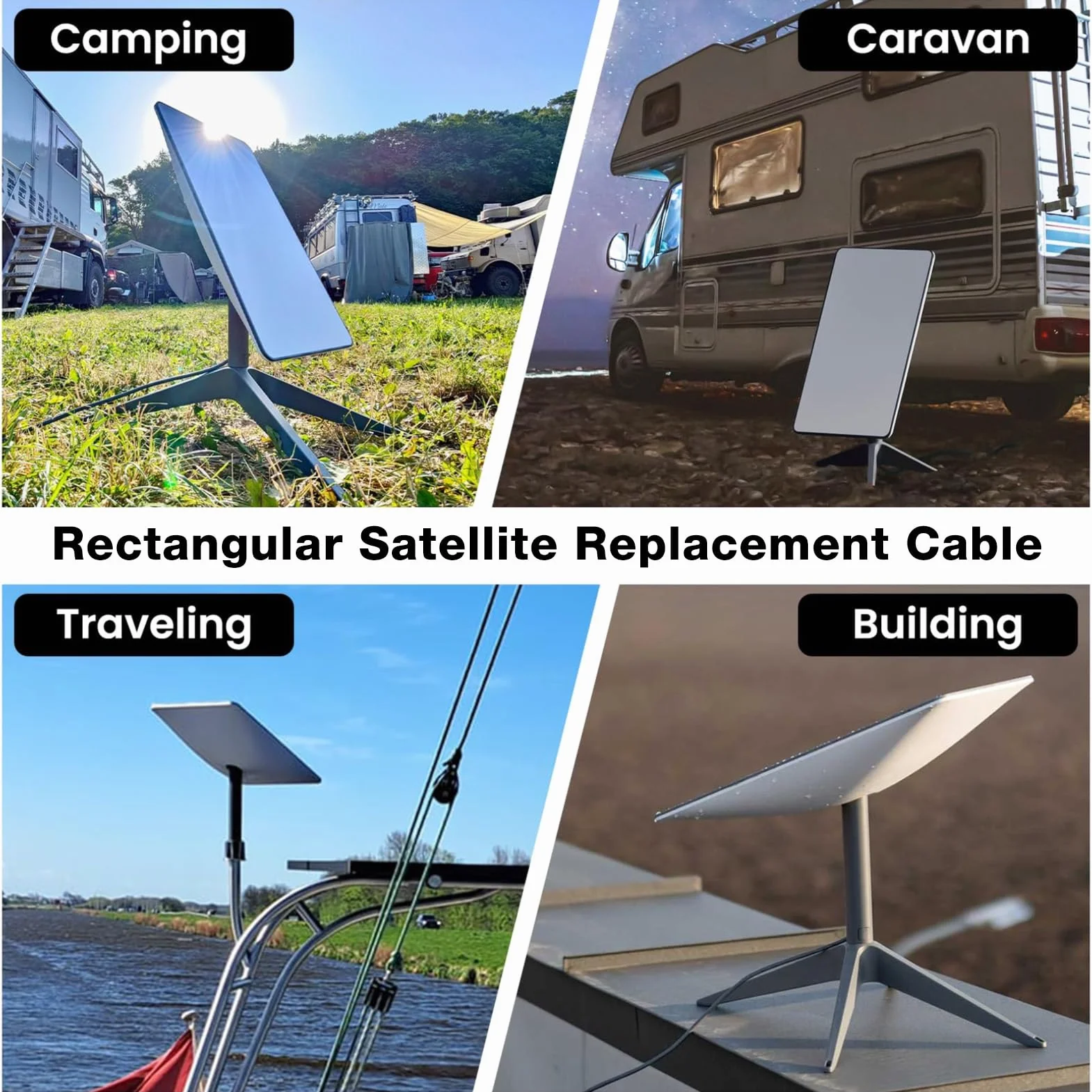Kabel do Gen 2, Kabel Zastępczy do Satelity o Prędkości 1200Mbps, wodoodporność IP68, Przedłużacz do Prostokątnego Satelity V2 (150FT (46M))