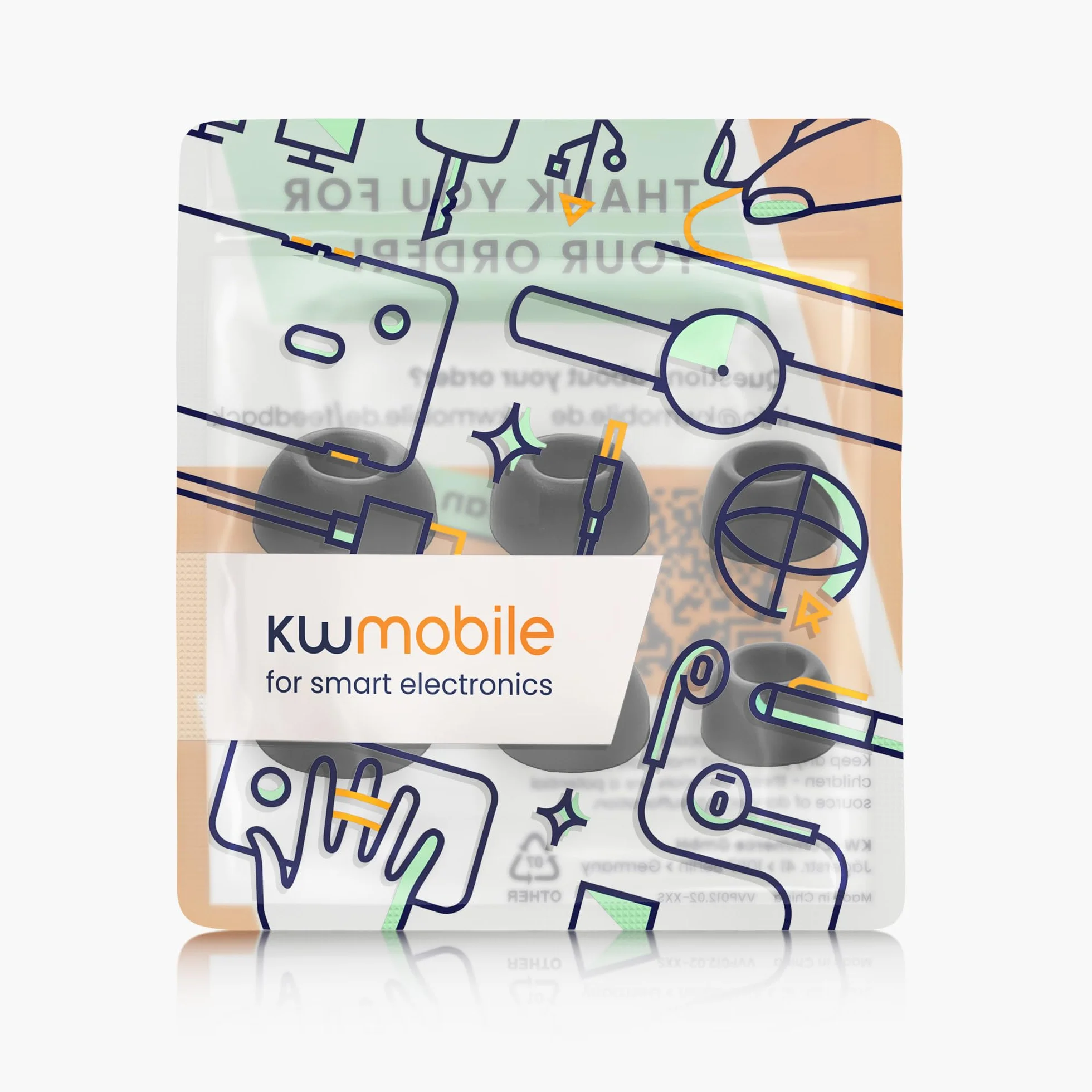 kwmobile 6 x zapasowe końcówki do uszu kompatybilne z Anker Soundcore Liberty 4 NC - silikonowe końcówki do słuchawek - czarne