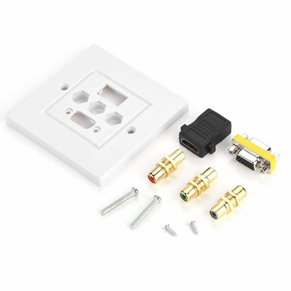 Goshyda HDMI VGA 3 w 1 wbudowany panel ścienny multimedialny audio wideo do okablowania inżynieryjnego