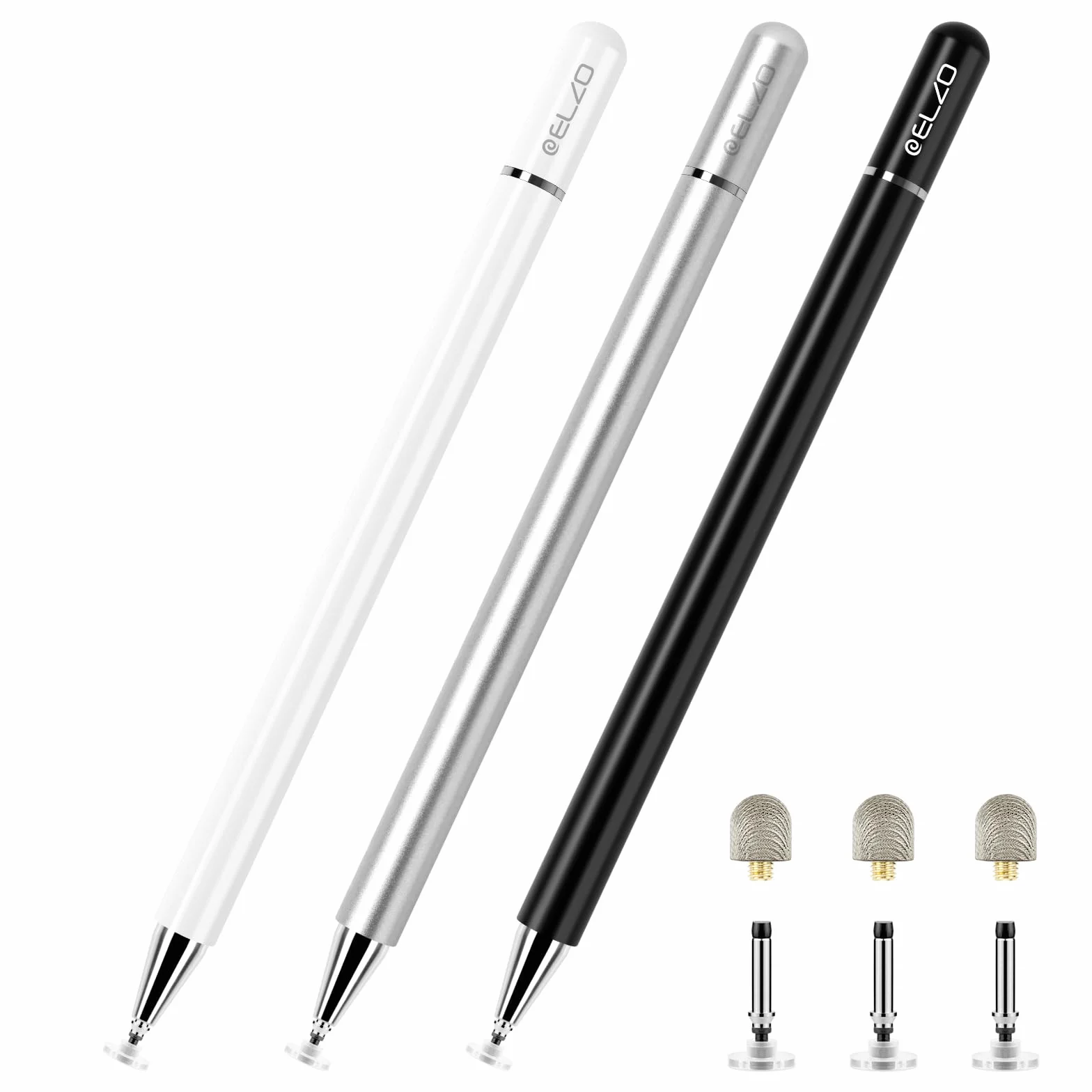 ELZO Rysik do tabletów i telefonów komórkowych, Apple iPad, iPhone, Samsung, Surface, Lenovo, Xiaomi, Chromebook, Huawei, Android, iOS