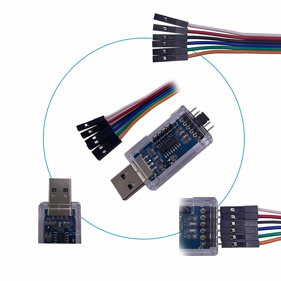 DSD TECH SH-U07B Adapter USB do TTL z chipem CH340C (2 szt.)