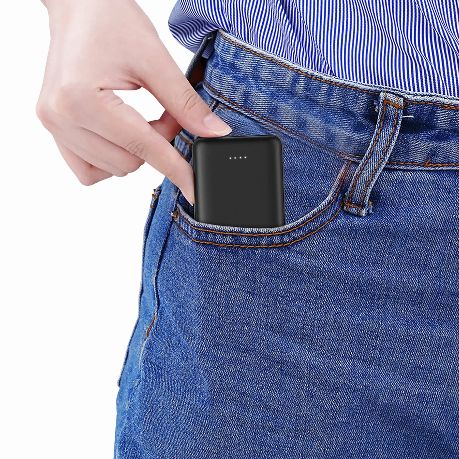 Mini Power Bank 10000 mAh Ultra kompaktowy, 2 porty USB 2,4 A szybkie ładowanie bateria zapasowa przenośna uniwersalna ładowarka do iPhone iPad Huawei do wszystkich smartfonów