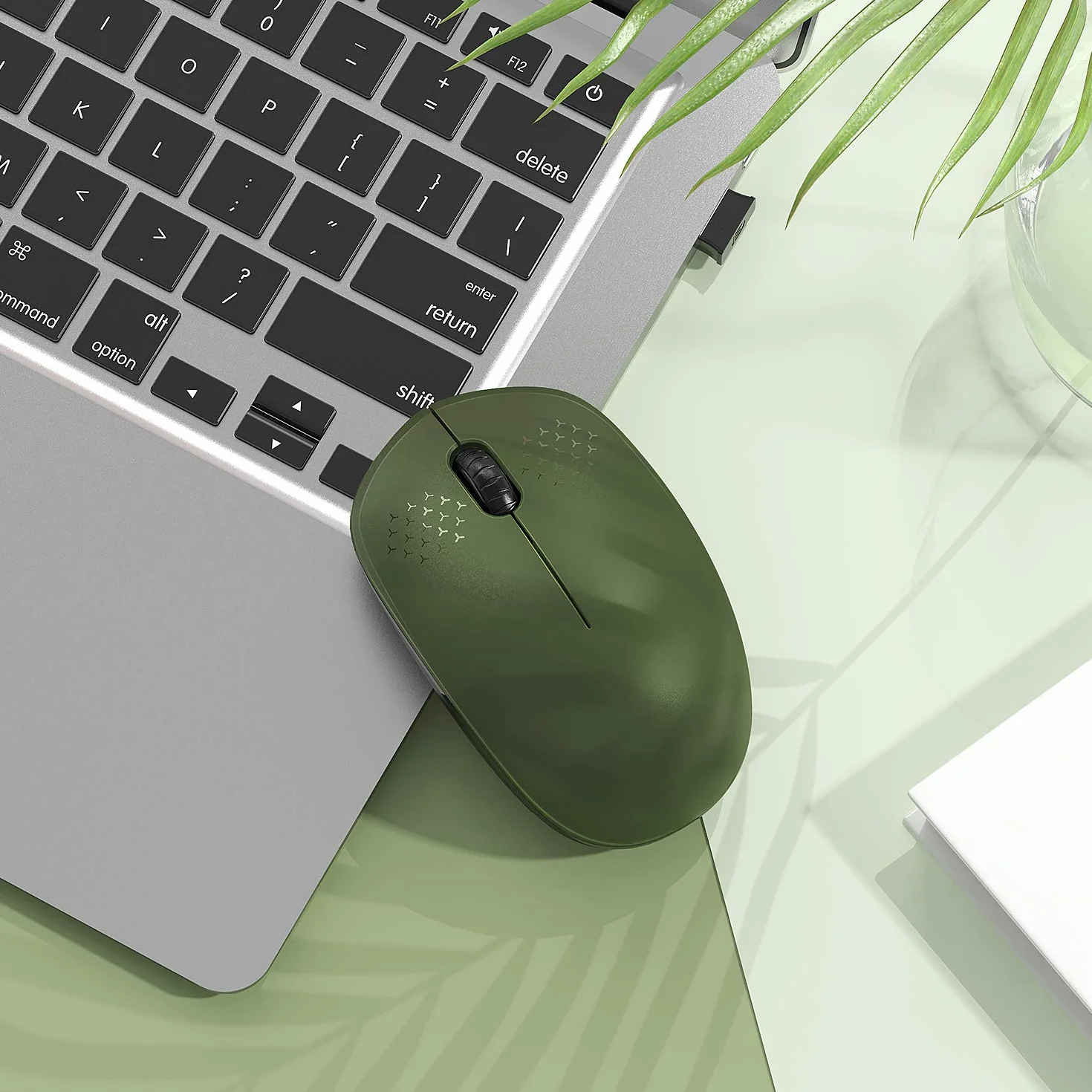 seenda Bezprzewodowa mysz, bezgłośna mysz 2,4 G, z odbiornikiem USB, przenośna mysz komputerowa do komputera, tabletu, laptopa, notebooka, zielona i czarna