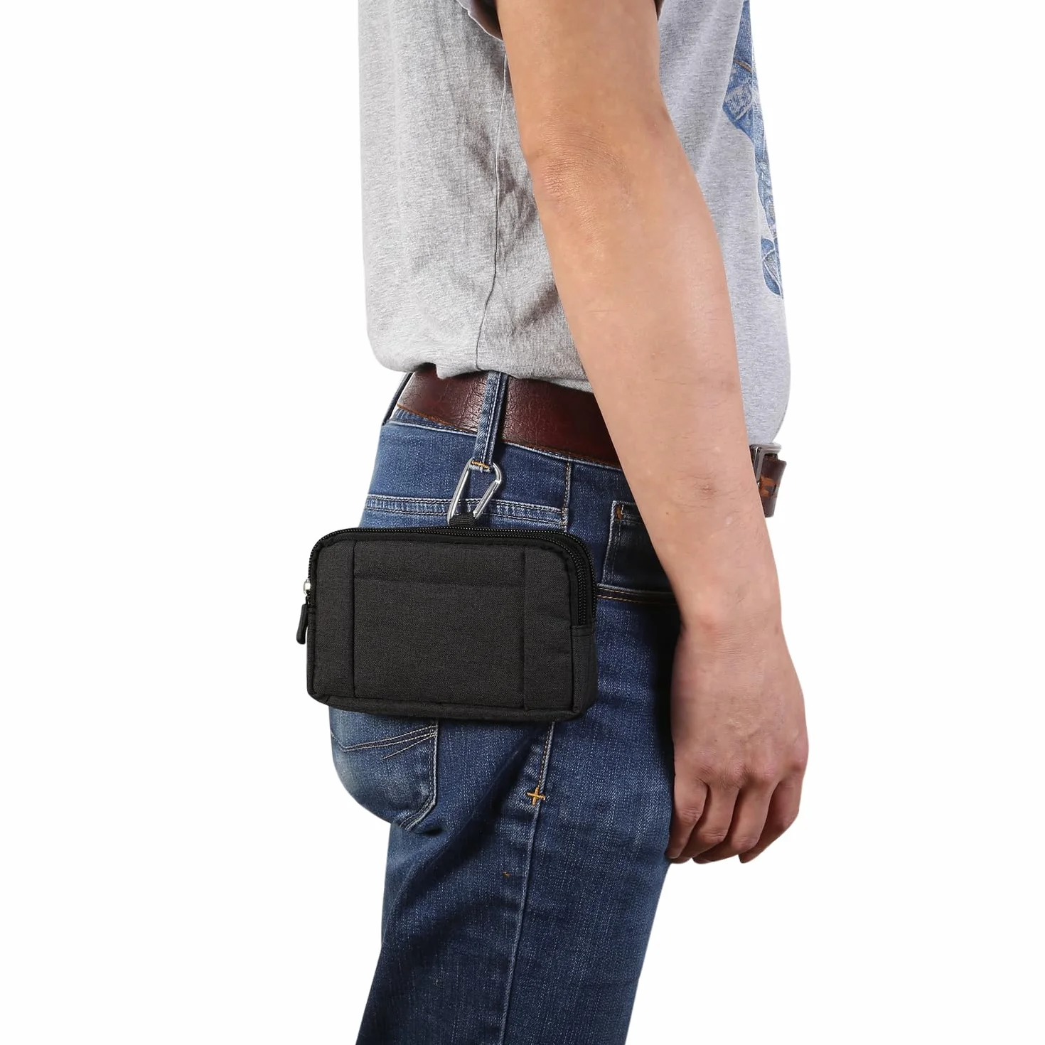 Męska torba na pasek dla telefon i komórkowy, saszetka na brzuch, kieszeń poprzeczna z paskiem, uniwersalne etui z paskiem i szlufką, na telefon z nylonu,