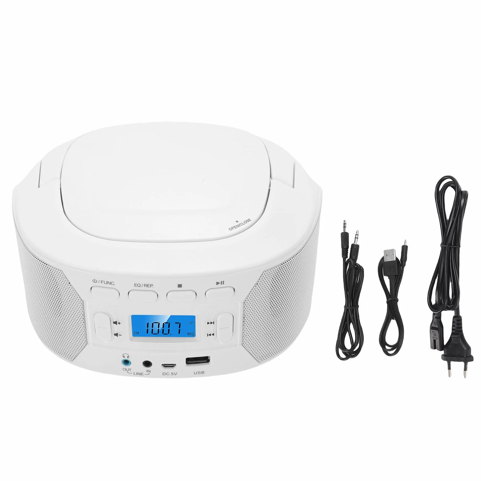 Tonysa Przenośny Odtwarzacz CD, CD RW MP3 USB AUX Odtwarzacz Muzyczny BT, Obsługa Radia FM, Płyta CD z książką dźwiękową do Domu/na Zewnątrz (wtyczka UE)