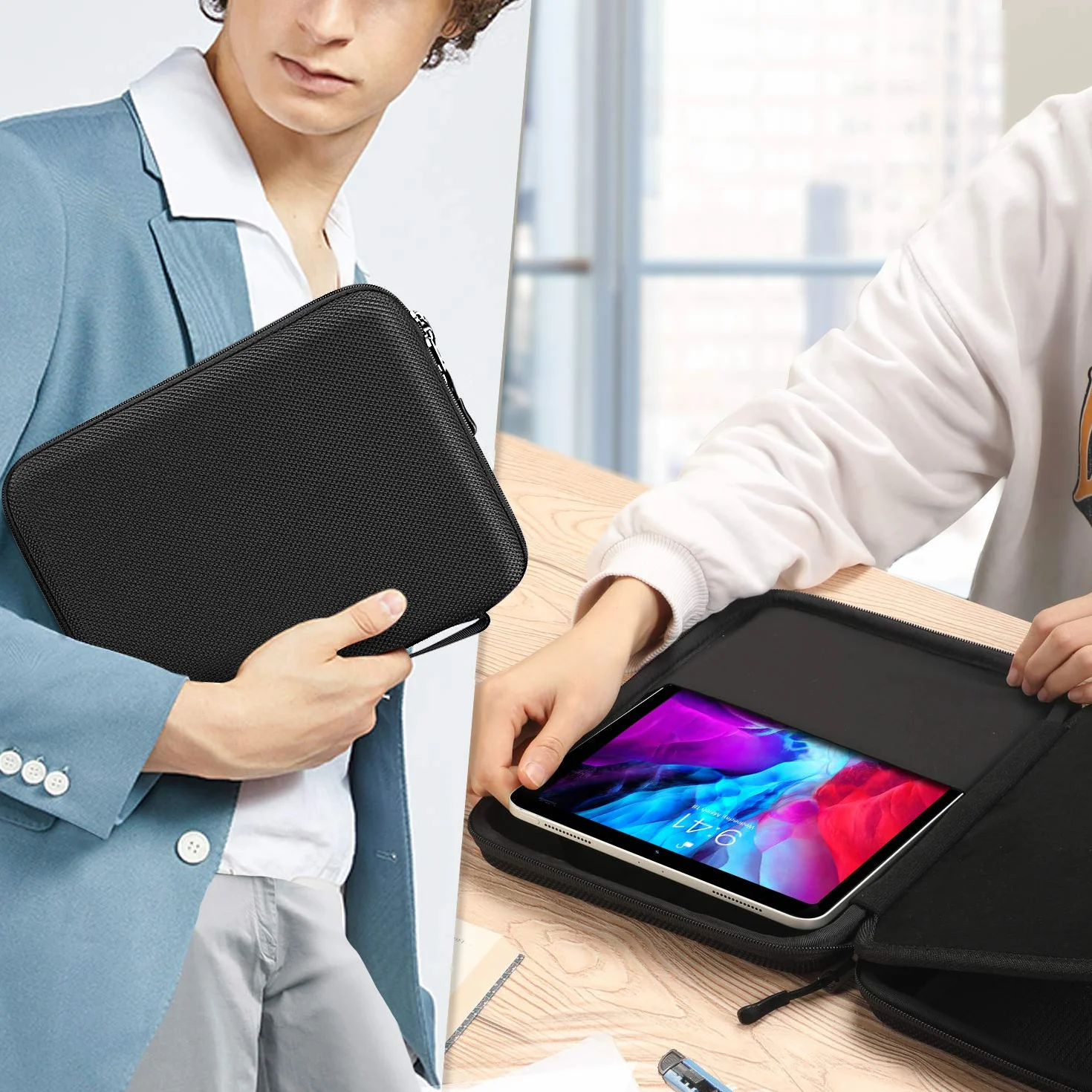 FINPAC Etui na 11 cali iPad Air M4 M3 M2 2026-2024, 11" iPad Pro M5 M4 2025-2024, 11" iPad A16/iPad Pro 2022-2018, 10,9" iPad 10. generacji i iPad Air 5/4, torba na tablet z organizerem na akcesoria
