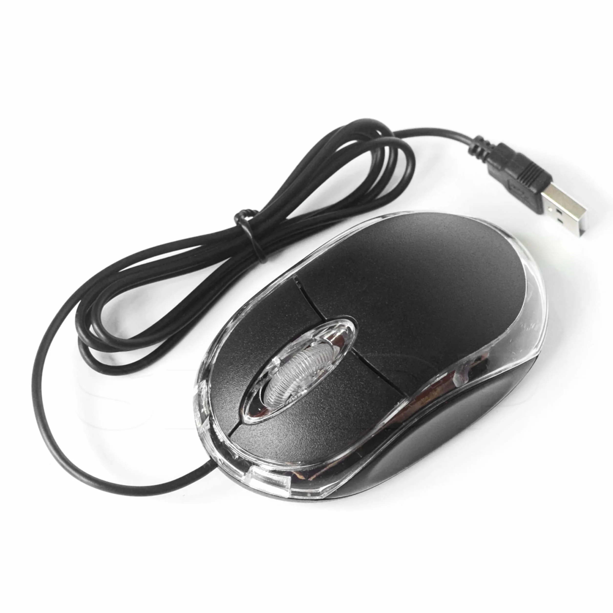 ANRANK UM2030AK czarna optyczna USB 3-przyciskowa mysz 3D kółko przewijane światło LED mysz myszy do komputera laptopa komputera