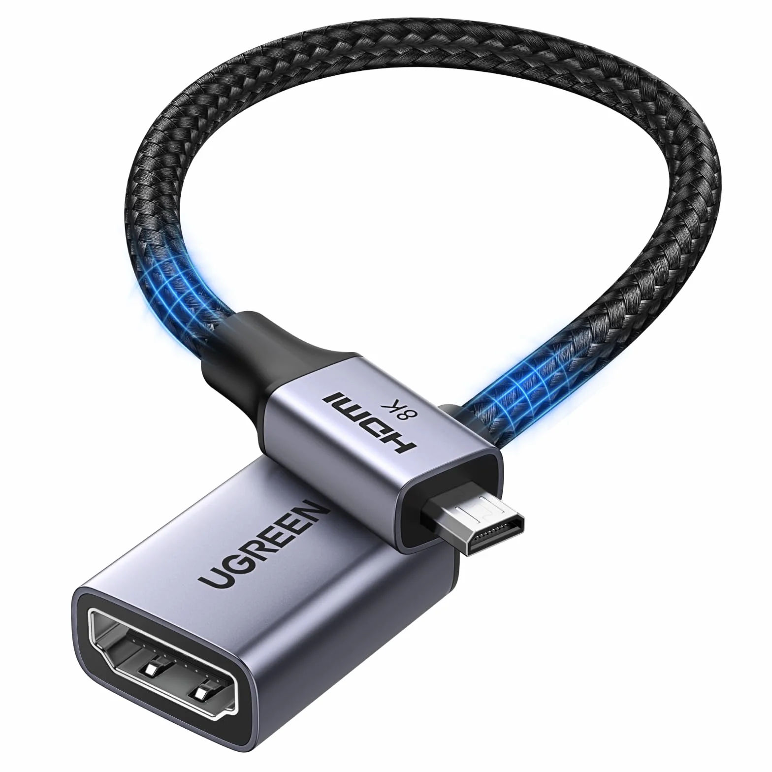 UGREEN Adapter Micro HDMI do HDMI 2.1 8K@60Hz 48Gbps eARC HDR VRR ALLM 25cm