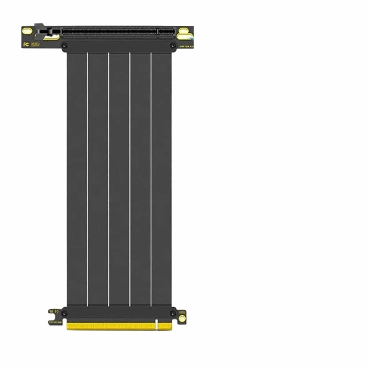 PCI-E 4.0 X16 riser kabel przedłużający do karty graficznej, 150 mm, 200 mm, ekranowany, elastyczny, montaż pod kątem 90°, przedłużacz GPU (PCI-E 4.0, czarny, 15 cm)
