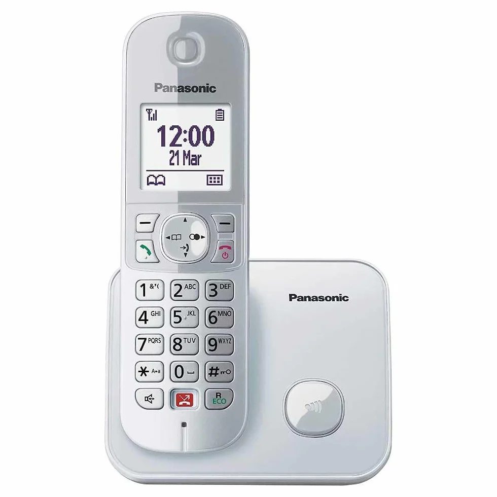 Panasonic KX-TG6851SPS Cyfrowy Telefon Bezprzewodowy, Jednostka Podstawowa i 1 Zestaw Słuchawkowy, Identyfikator dzwoniącego, Blokada Dzwonienia, Dzwonek Kategorii, Wyświetlacz LCD, Podświetlana