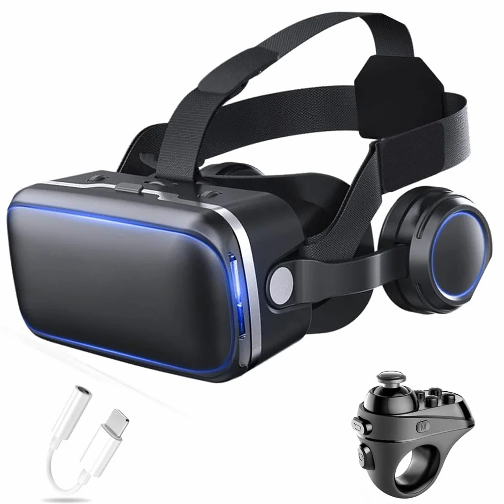 Okulary VR, zestaw słuchawkowy z wirtualnej rzeczywistości, zestawy słuchawkowe VR obsługują Android i IOS, połączenie Bluetooth dla iPhone 13 Pro Max/13 Pro 13/12/11, do Samsung Galaxy S21, Huawei, Xiaomi (Kolor: E, rozmiar: Ios )