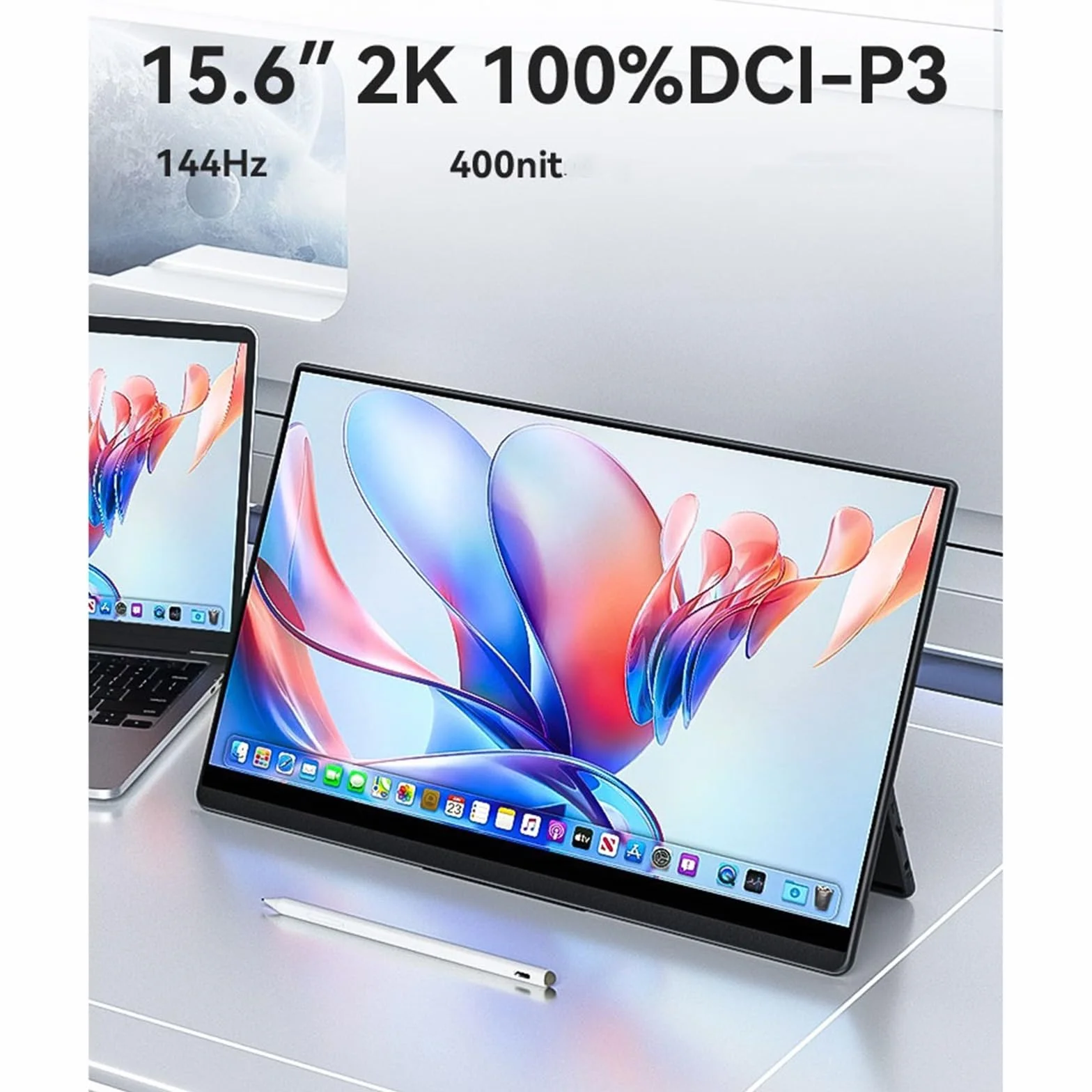 Monitor przenośny 15.6-calowy ekran zewnętrzny telefonu komórkowego IPS 2K 144HZ Wielofunkcyjny ekran dotykowy Dodatkowy ekran laptopa Monitor maszyny do gier Monitor zewnętrzny