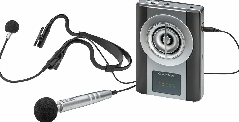 Monacor WAP-8 Mobilny Wzmacniacz Głosu, Czarny/Srebrny, 20 W