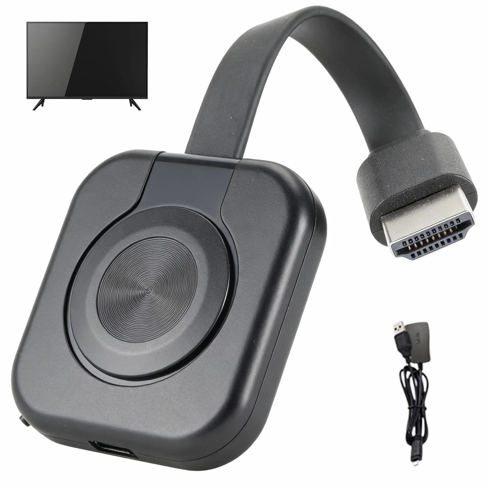 Bezprzewodowy adapter HDMI 4K HD, bezprzewodowy adapter wyświetlacza z ekranem lustrzanym do Miracast/DLNA/AirPlay, HDMI Dongle kompatybilny z systemem Android, OS, Windows, TV, projektorem, laptopem