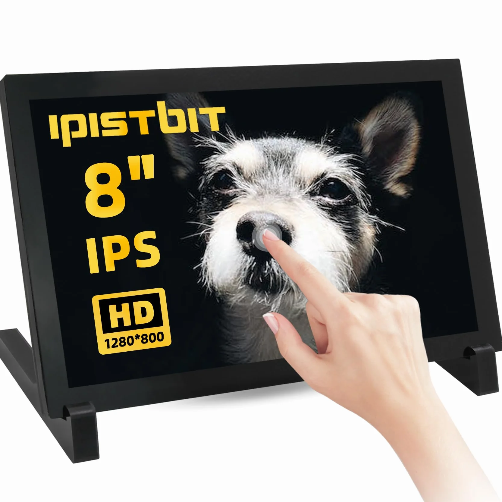 Monitor Raspberry Pi, 8" Ekran HDMI 1280×800 IPS HDMI Przenośny Monitor Dotykowy, Wyświetlacz Dotykowy dla Raspberry Pi 5/4/3/2, Obsługuje Jetson Nano/PC, Bez Sterowników