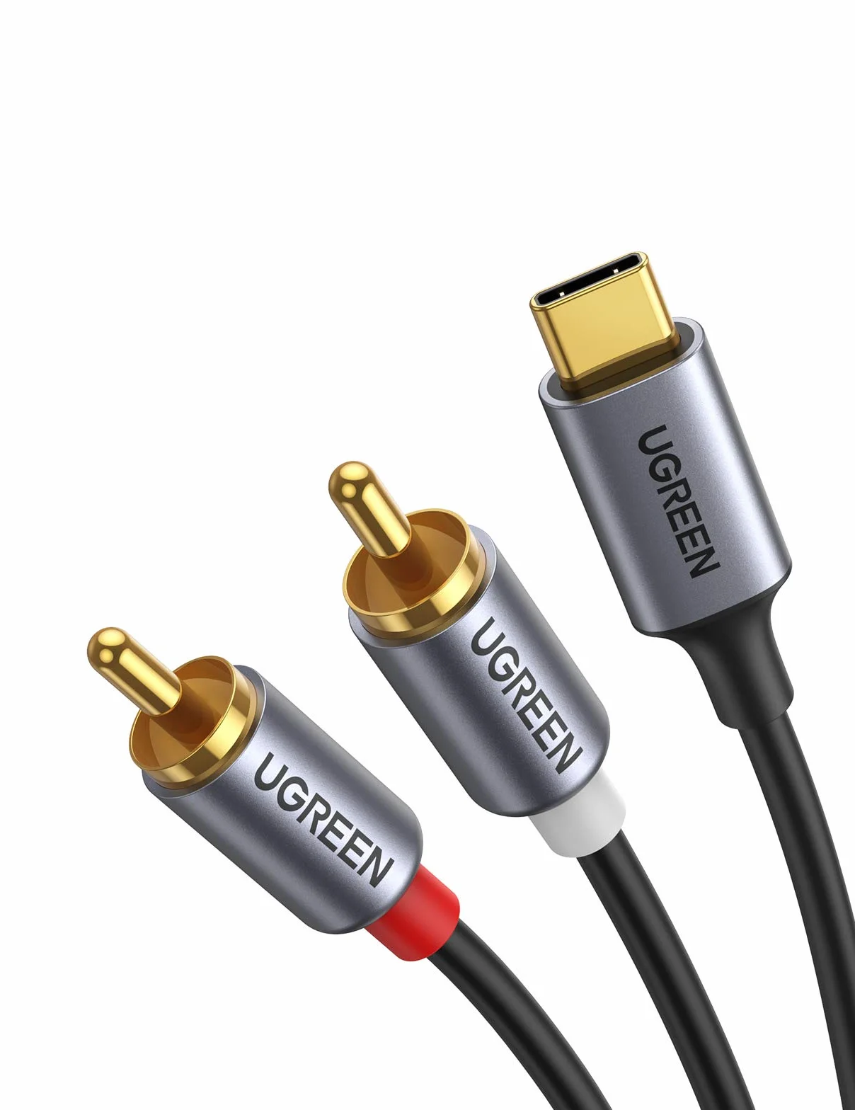 UGREEN USB C na Cinch Audio Kabel Type C na 2RCA Stereo Adapterkabel (1.5m) | Type C auf 2RCA Stereo Adapterkabel kompatybilny z iphone 17 Serie, Galaxy S25 Serie, iPad Pro/Air, MacBook Pro, Mac mini M4