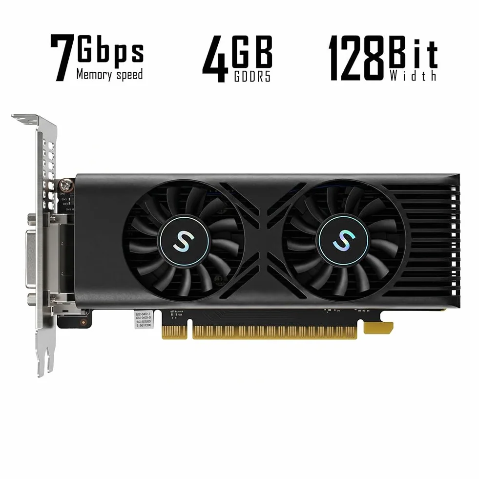 Karta graficzna GTX 1050 do PC, 4 GB GDDR5 128-bit, HDMI DisplayPort DVI-D, komputer GPU, karta wideo do gier, niskoprofilowa, PCI Express x16, DirectX 12