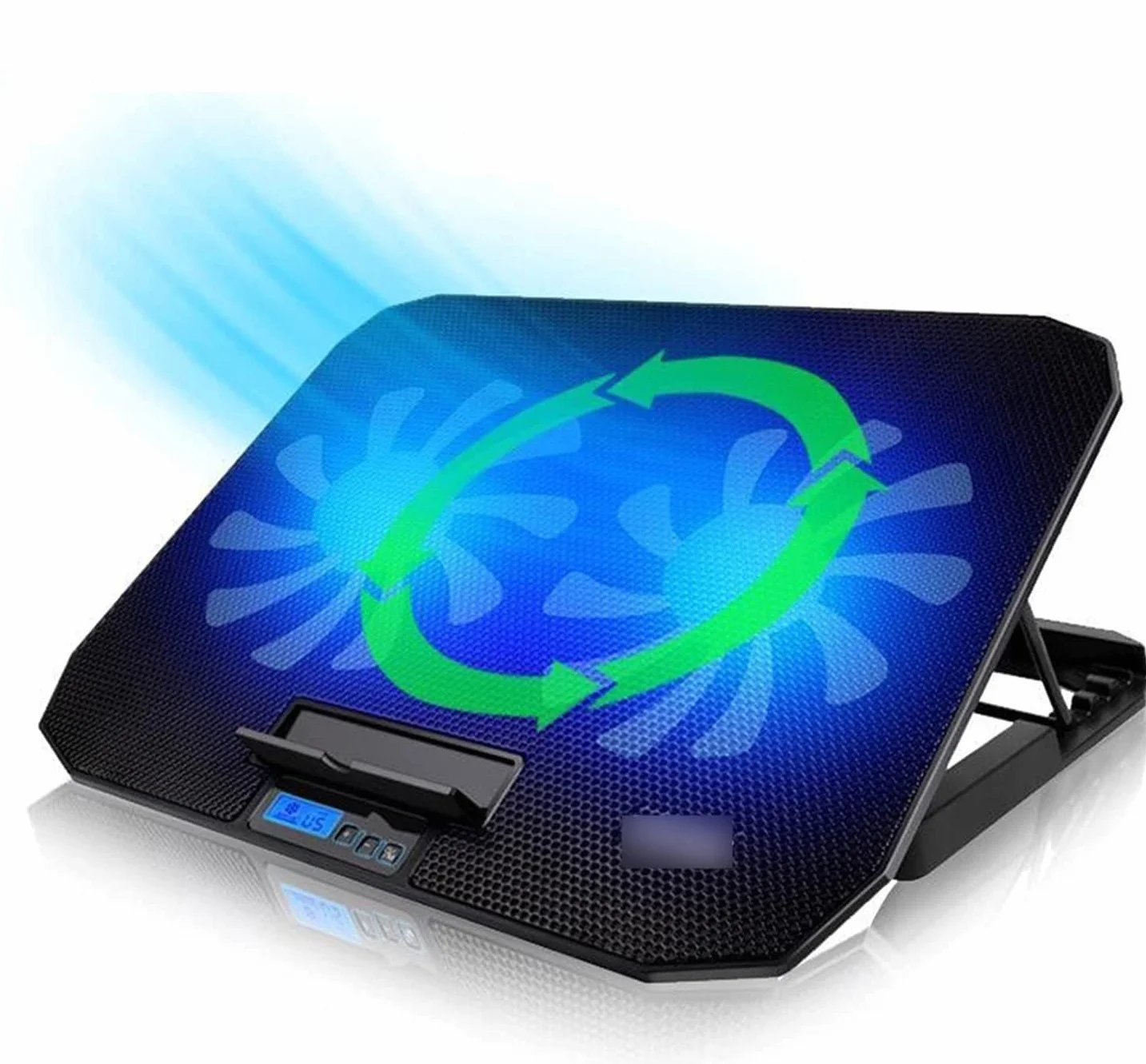 Chłodziarka do Laptopa Przenośny Podstawka Chłodząca Do Laptopa 2 Porty USB I Dwa Wentylatory Chłodzące Z Regulacją Prędkości Stojak Na Laptopa Na 12-15,6 Cala Stojak na Wentylator do Laptopa