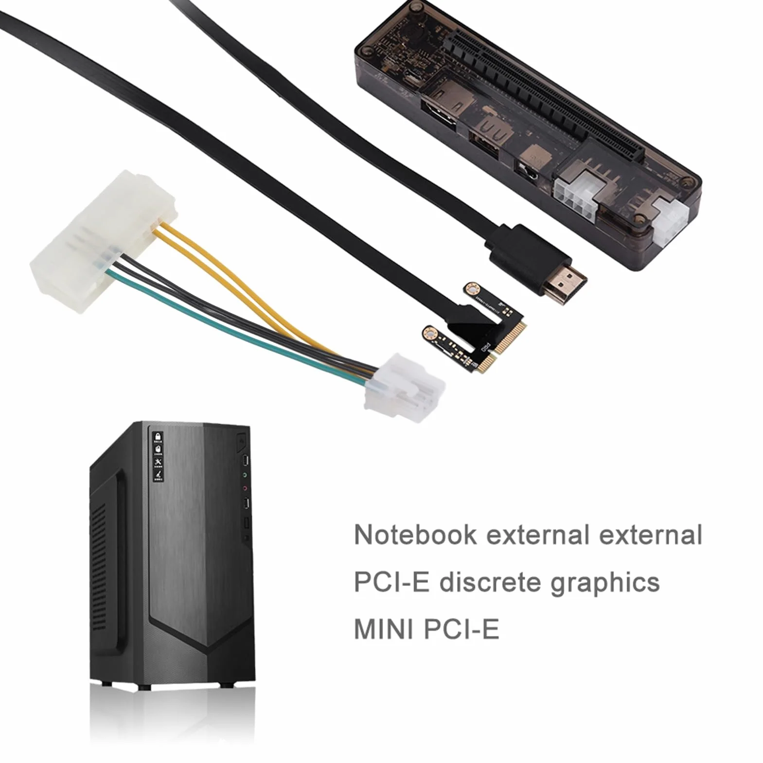 Zewnętrzna Niezależna Stacja Dokująca Karty Graficznej dla Mini PCI-E z konstrukcją przeciwzakłóceniową do Gier i zastosowań Przemysłowych