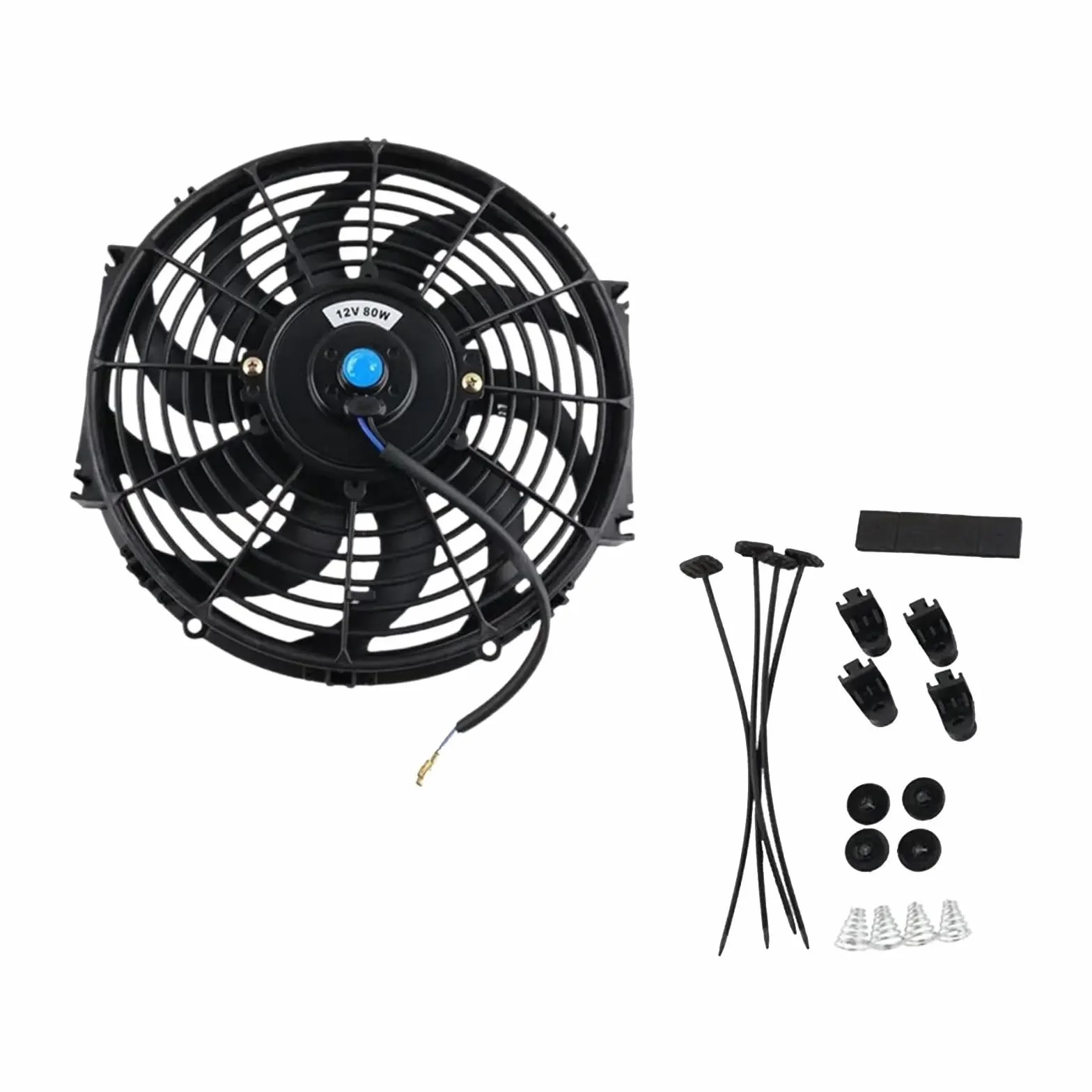 Radiatora Steam Deck Wentylator Chłodnicy Silnika Samochody Klimatyzacja Naprawa Zakrzywione Łopatki Uniwersalne Akcesoria Część Chłodnica Chłodzenie Zestaw Chłodzący(12inch 12V80W)